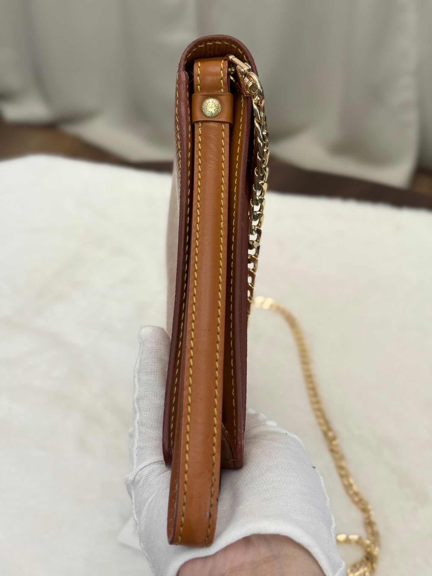 Louis Vuitton Sellier Dragonne Epi Clutch/Pochette Light Brown