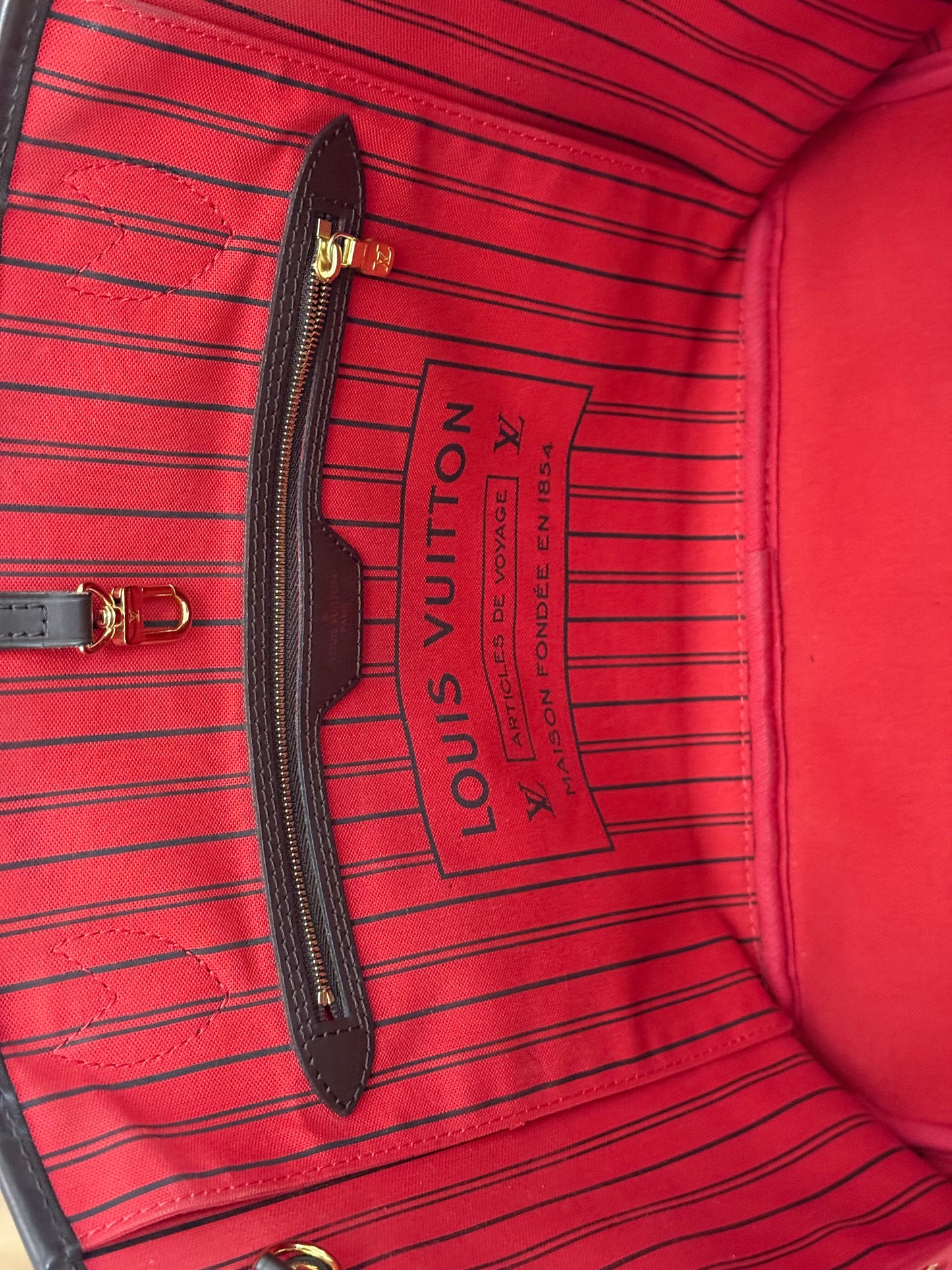 Louis Vuitton Neverfull MM Damier Ebene Bag Only
