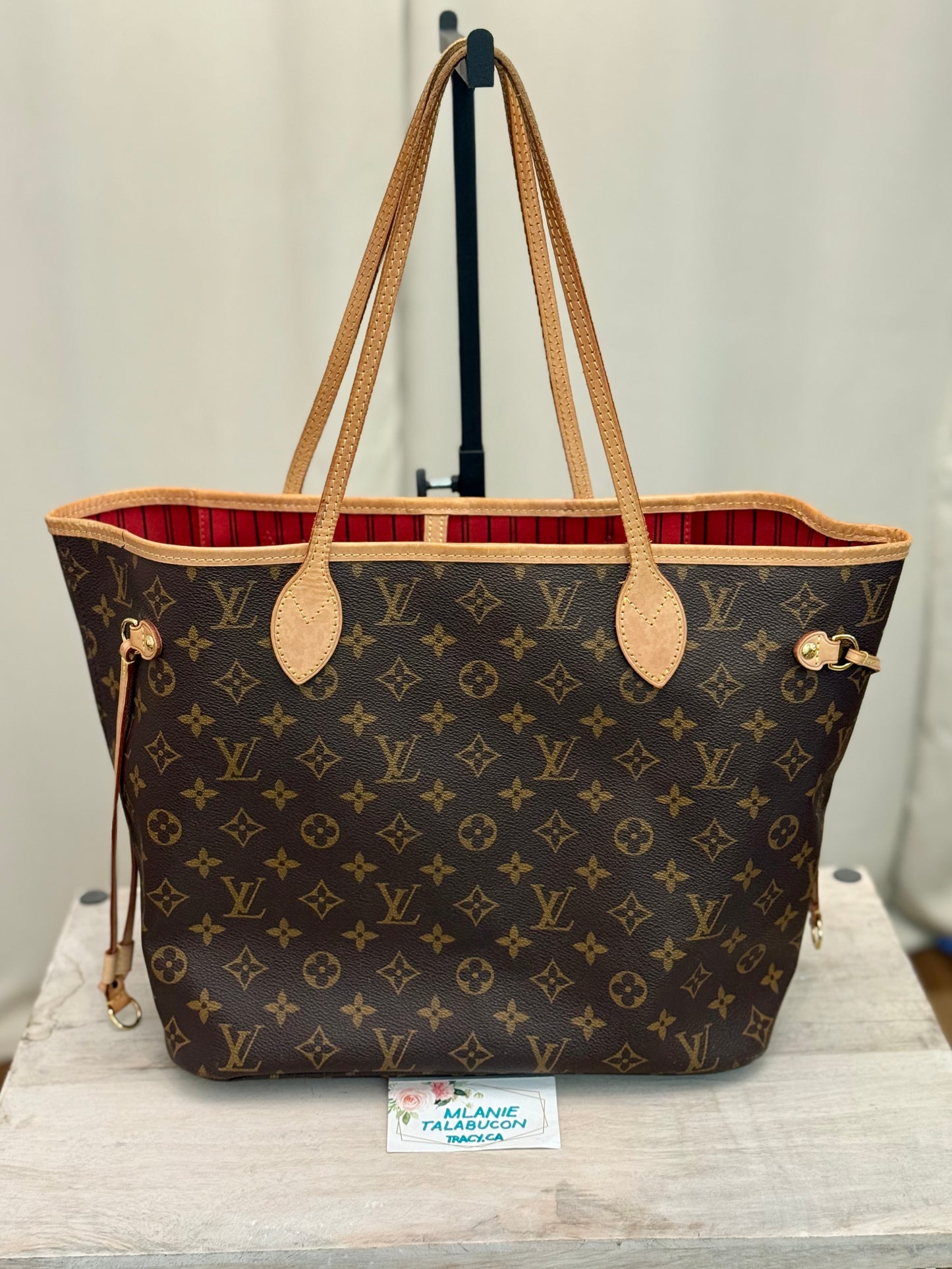 Louis Vuitton Neverfull MM Mono Cerise