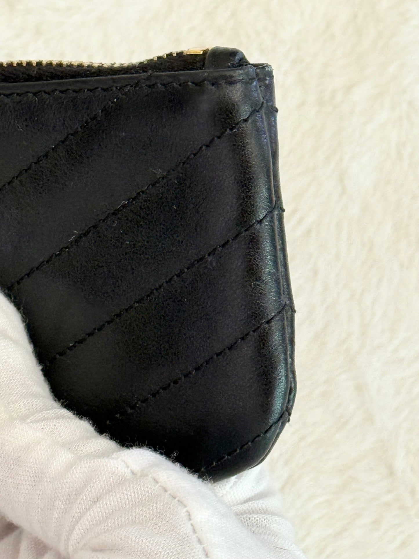 Saint Laurent YSL Cassandre Matelasse Black Padded Key Pouch