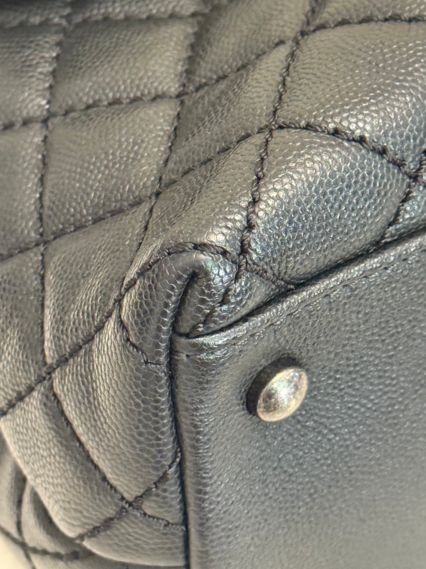 Chanel Coco Handle Black Caviar with Ruthenium Hardware
