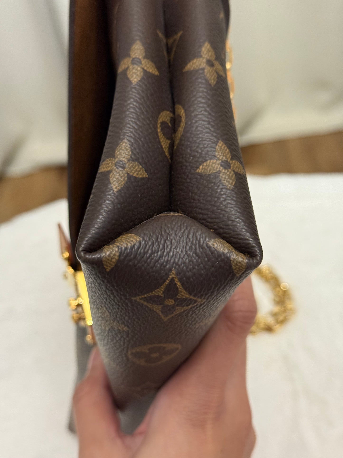 Louis Vuitton Pallas Chain Mono with Havane Leather