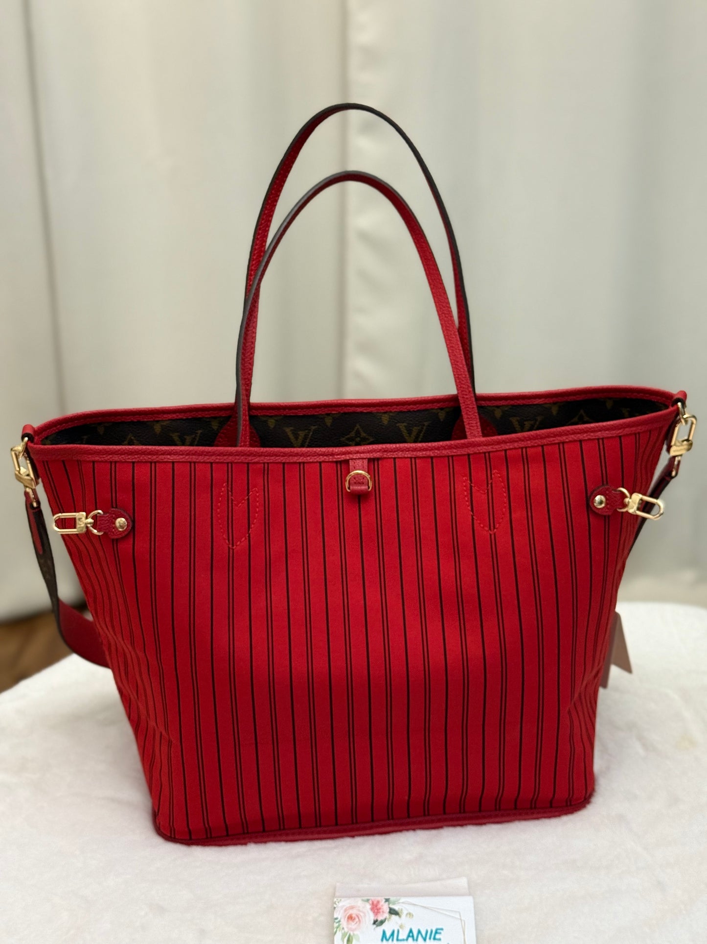 Louis Vuitton Neverfull MM Inside Out Bandouliere Safi Red