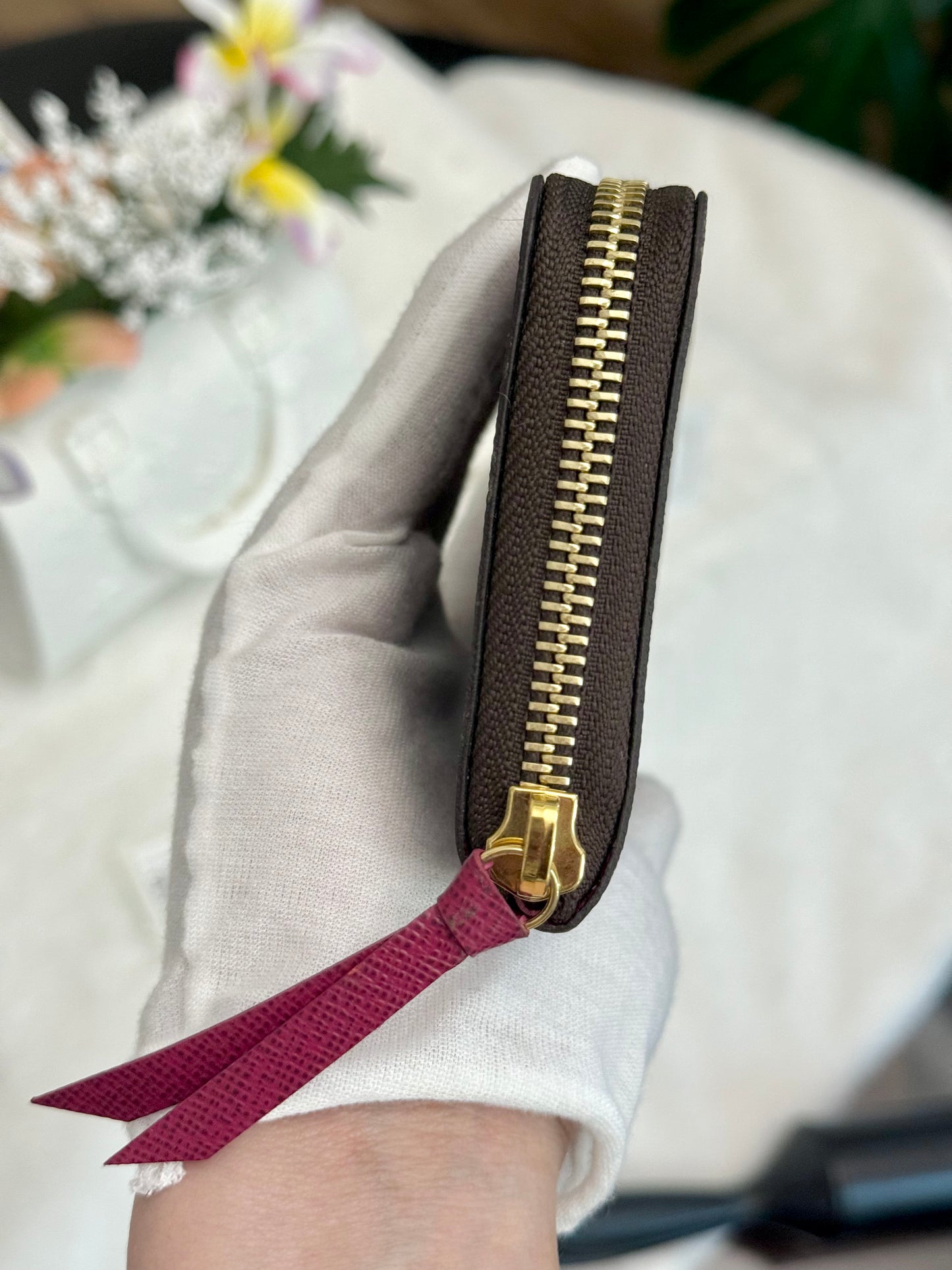 Louis Vuitton Clemence Mono Fuchsia Wallet