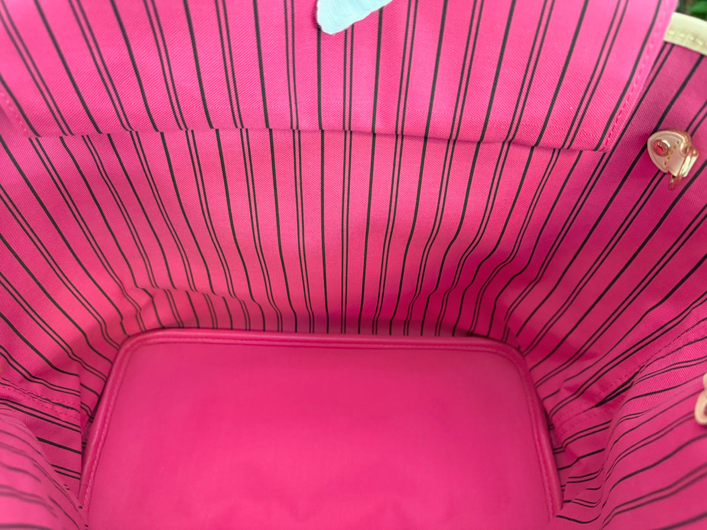 Louis Vuitton Neverfull Bandouliere Inside Out MM Mono Rose Pondichery