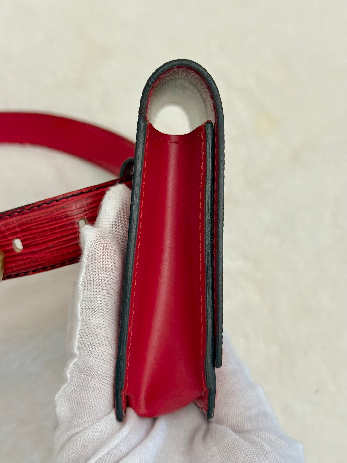 Red Epi Pochette Ceinture Tilsitt Belt and Pouch Vintage