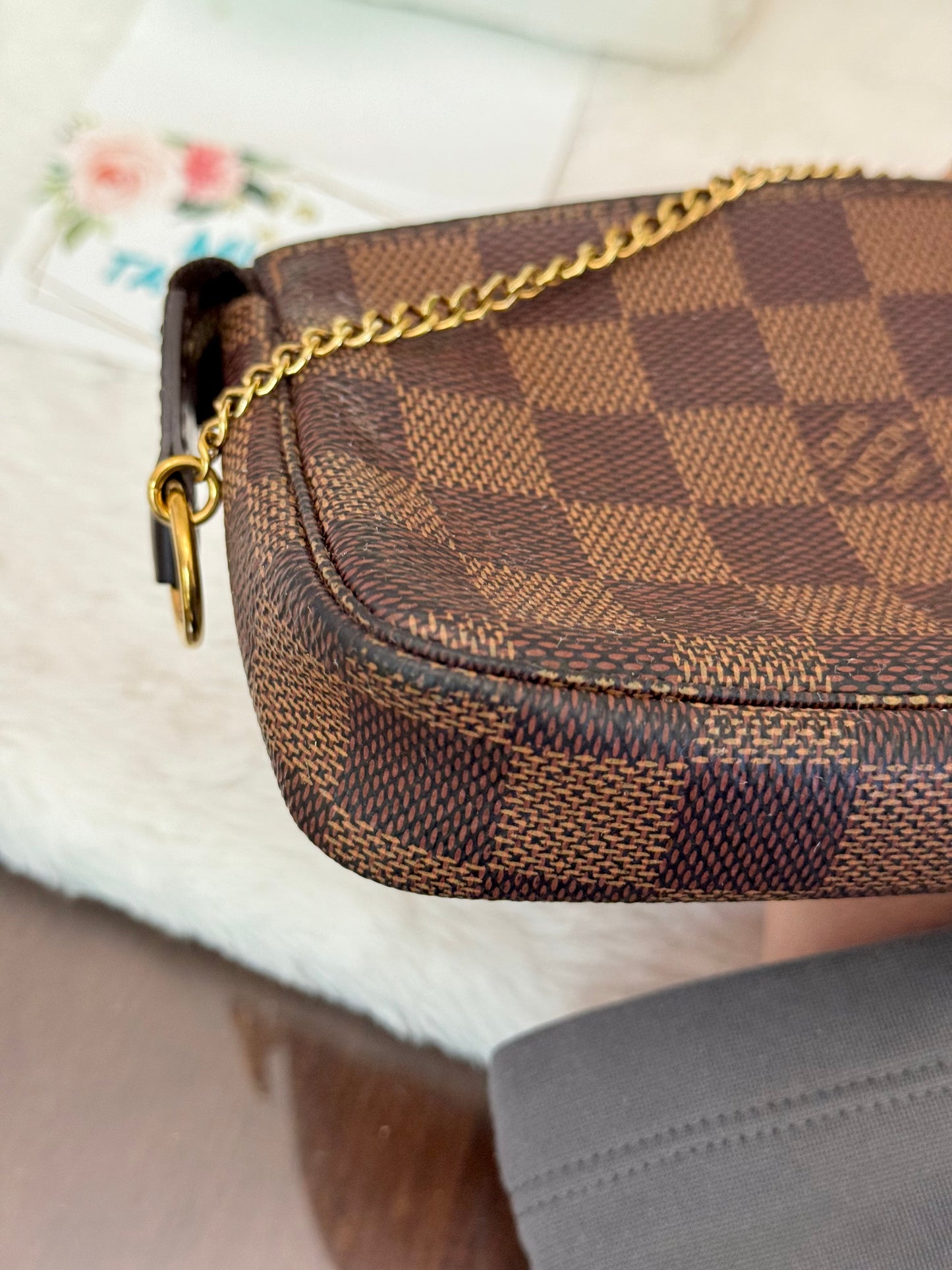 Louis Vuitton Mini Pochette Accessoires in Damier Ebene