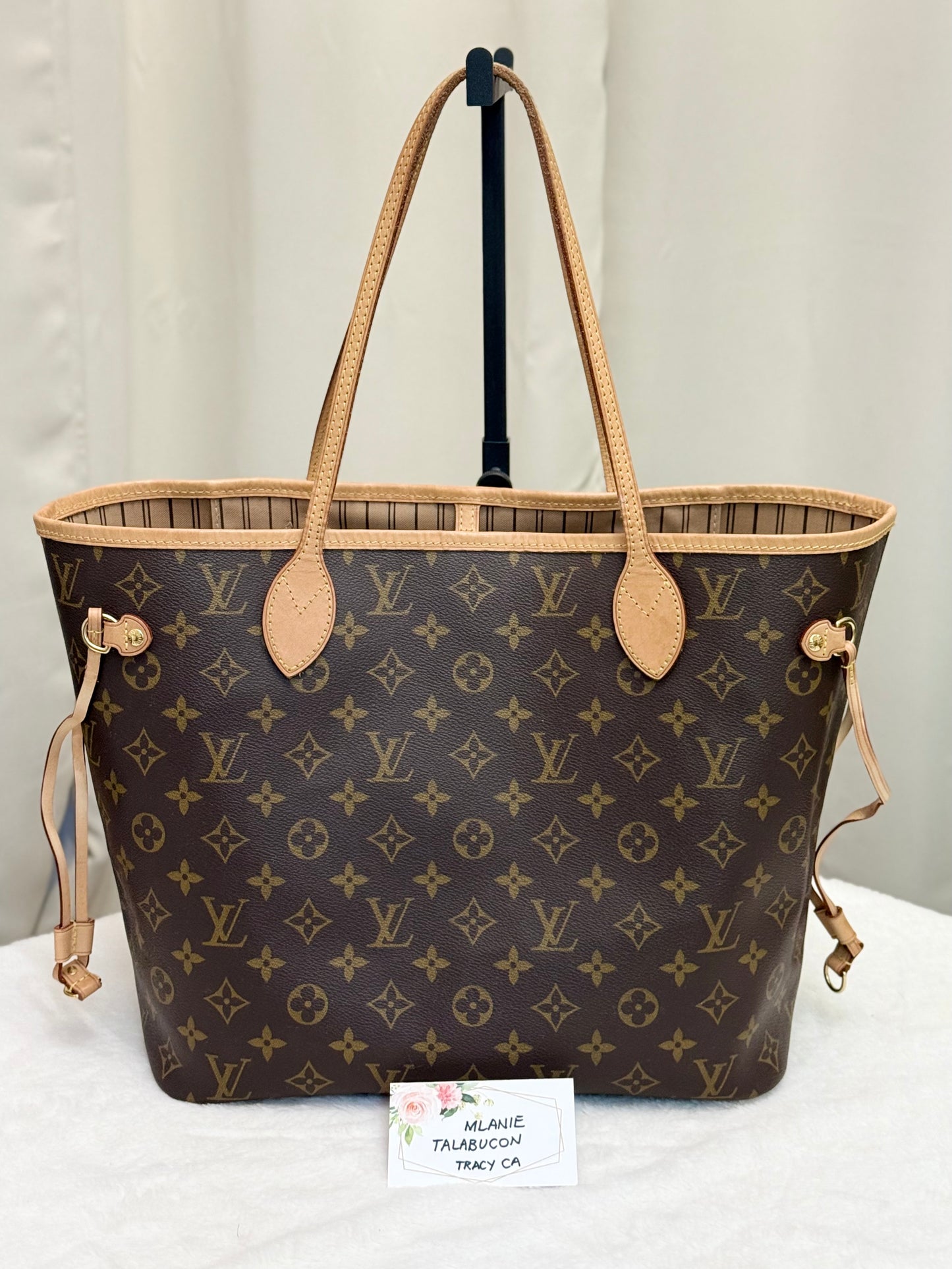 Louis Vuitton Neverfull MM Mono Bag and Pouch Set