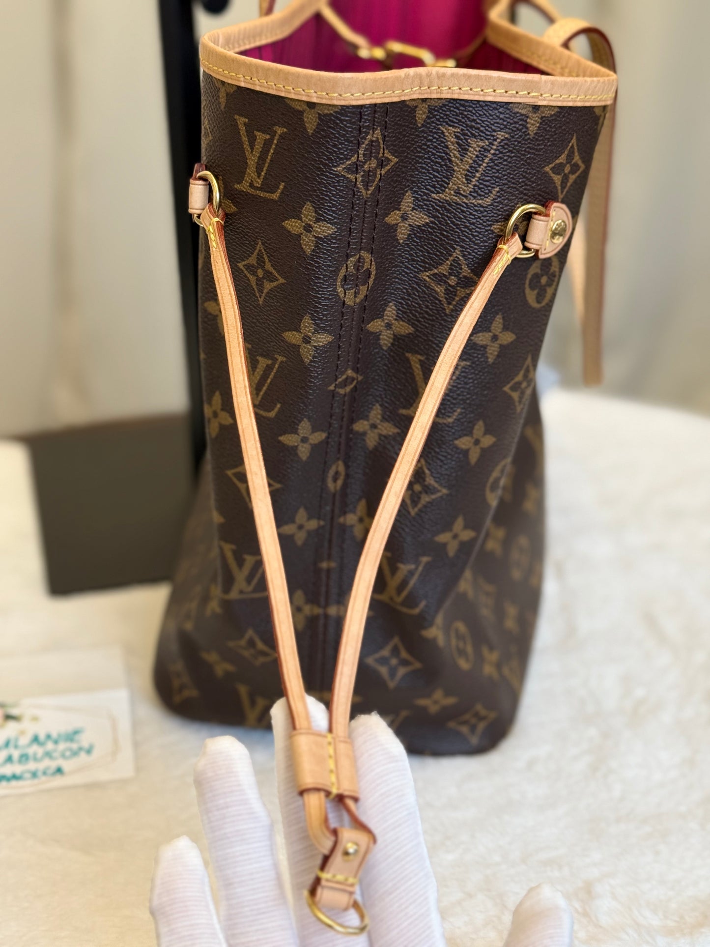 Louis Vuitton Neverfull MM Mono Pivoine Interior