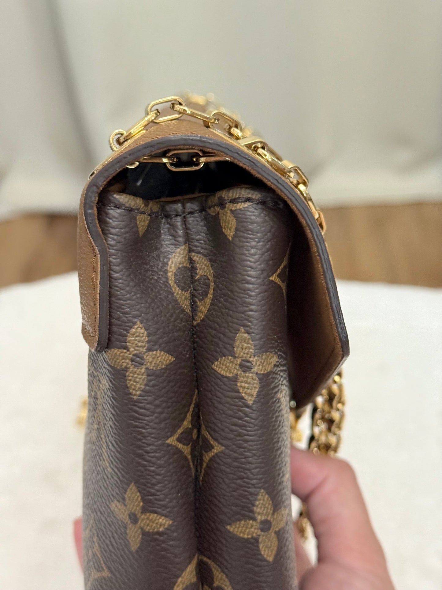 Louis Vuitton Pallas Chain Mono with Havane Leather