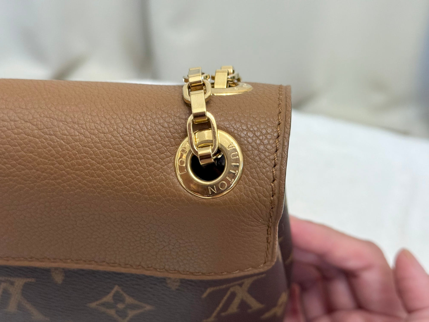 Louis Vuitton Pallas Chain Mono with Havane Leather