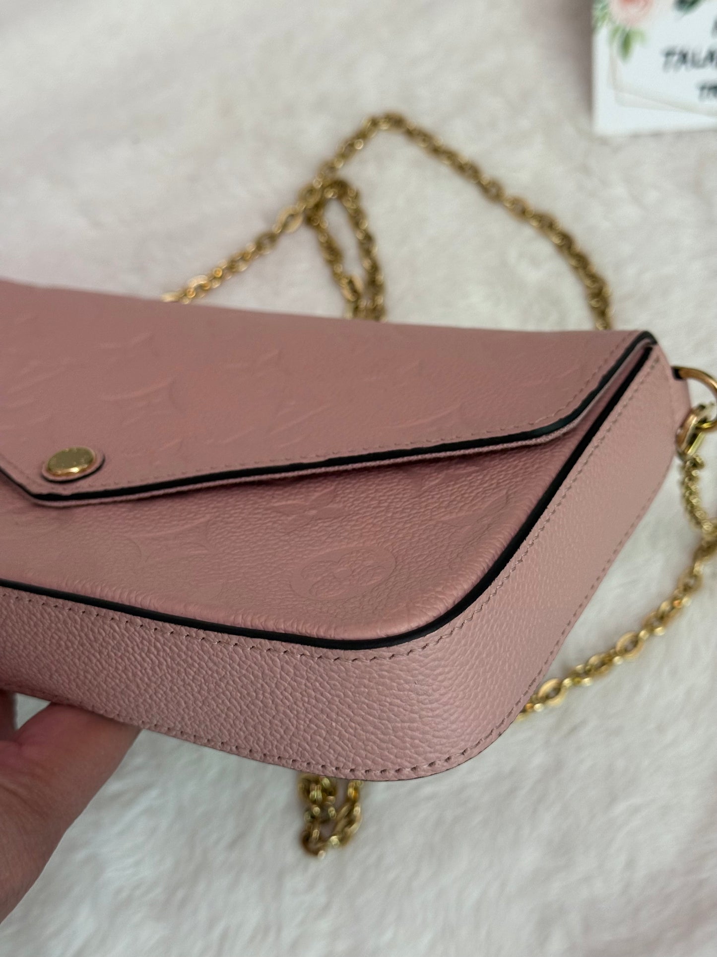 Louis Vuitton Felicie Pochette in Empreinte Rose Poudre Bag Only