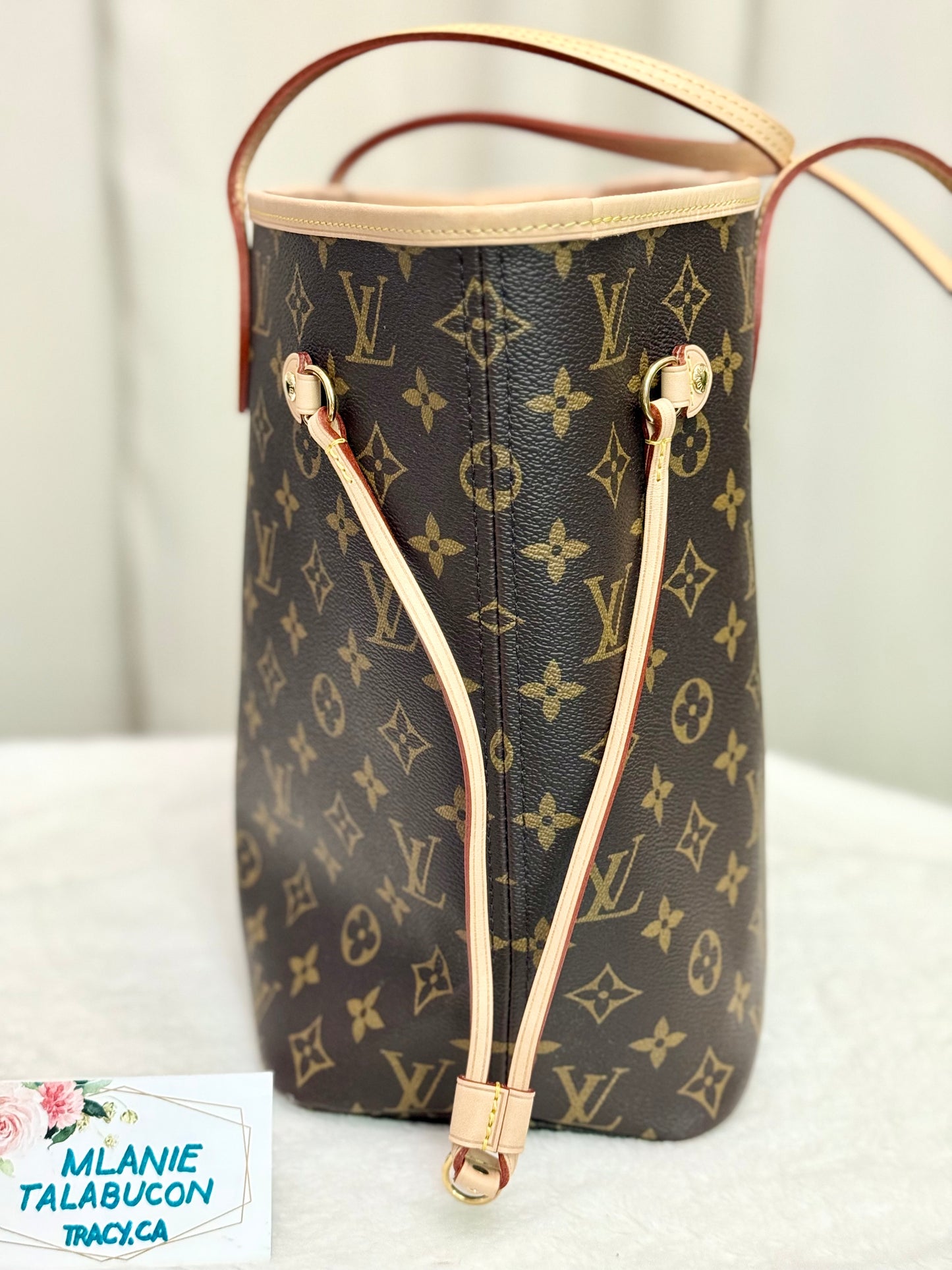 Louis Vuitton Neverfull MM Mono with Cerise Interior