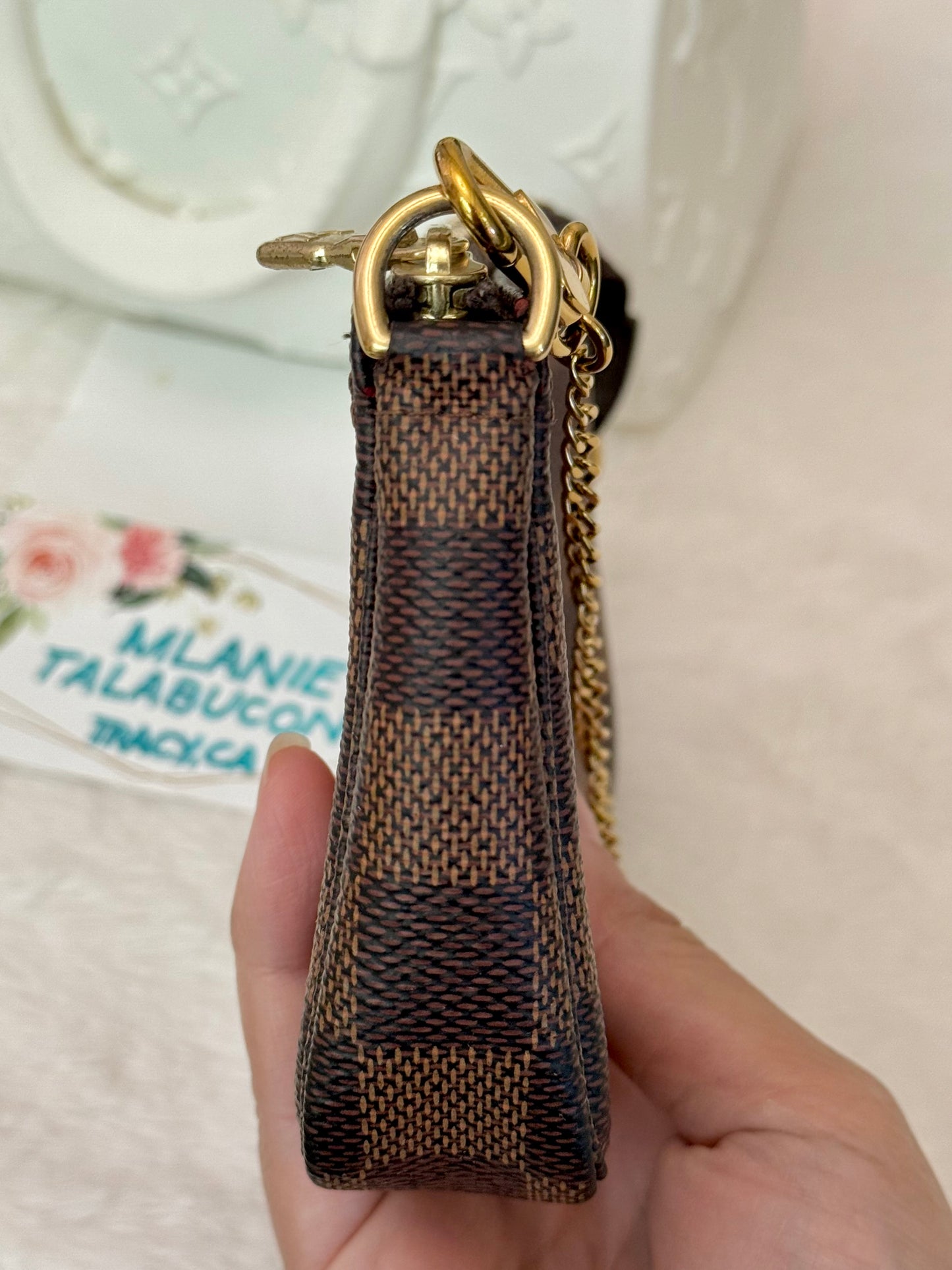 Louis Vuitton Mini Pochette Accessoires in Damier Ebene