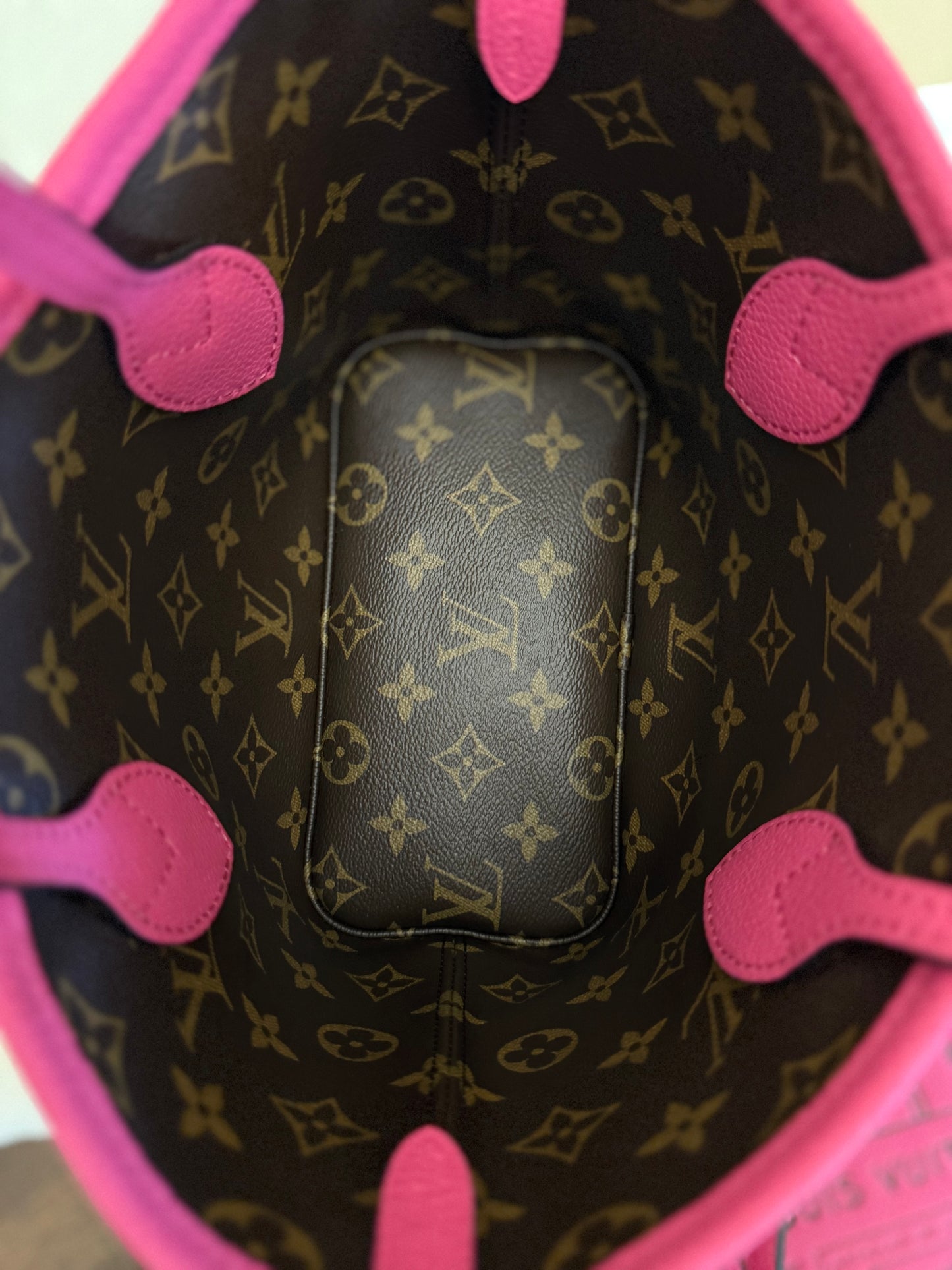 Louis Vuitton Neverfull BB Inside Out Bandouliere Rose Pondichery