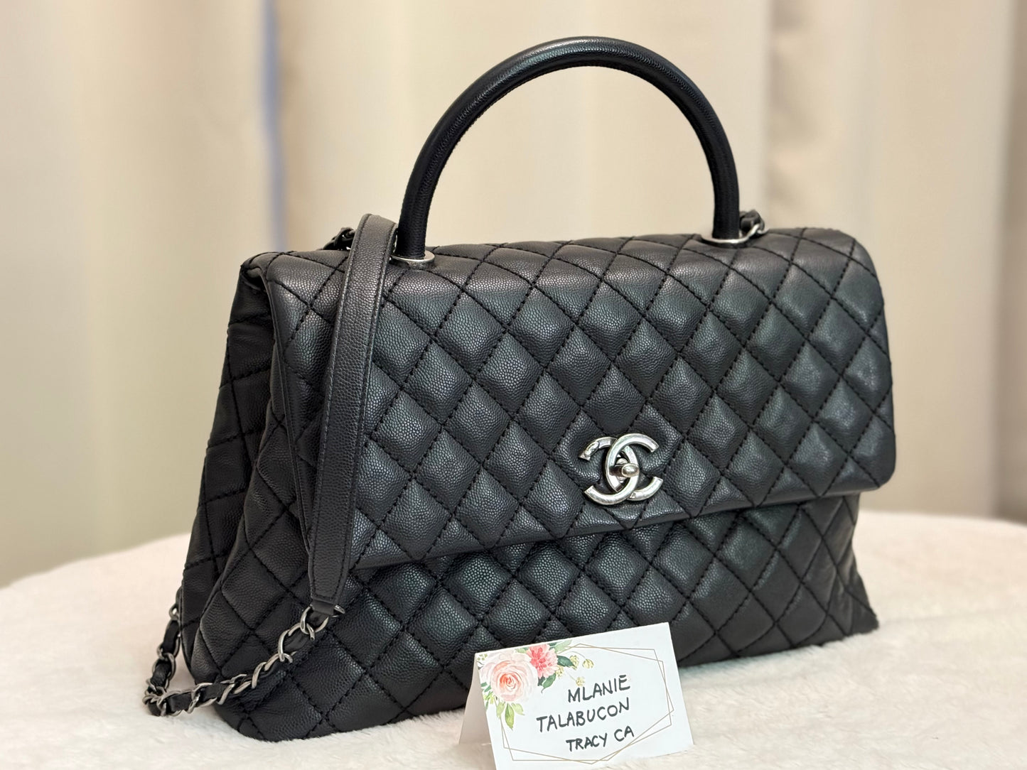 Chanel Coco Handle Black Caviar with Ruthenium Hardware