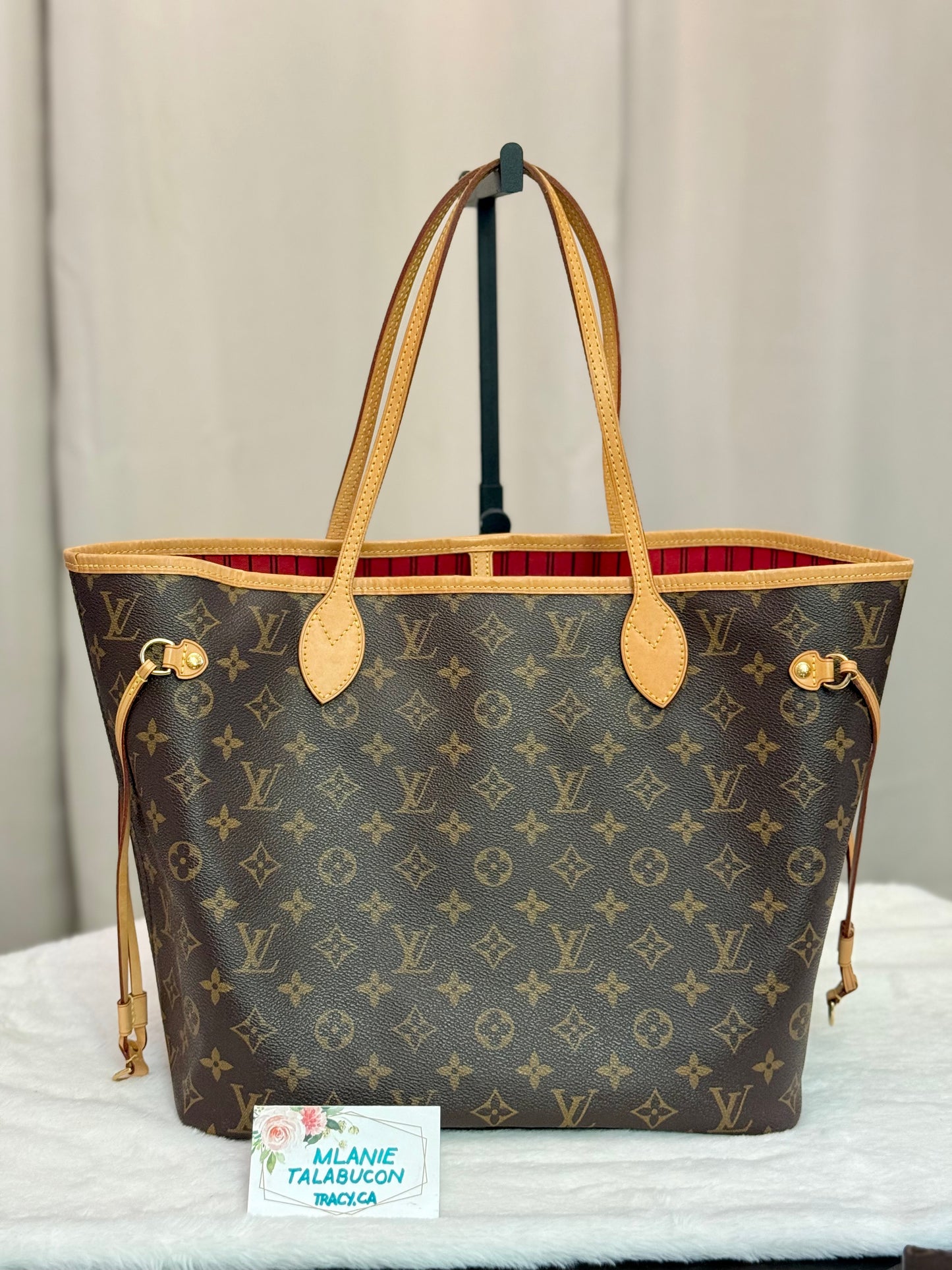 Louis Vuitton Neverfull MM Mono Cerise