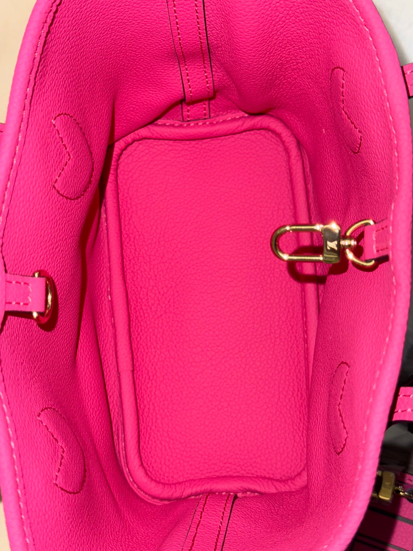 Louis Vuitton Neverfull BB Inside Out Bandouliere Rose Pondichery