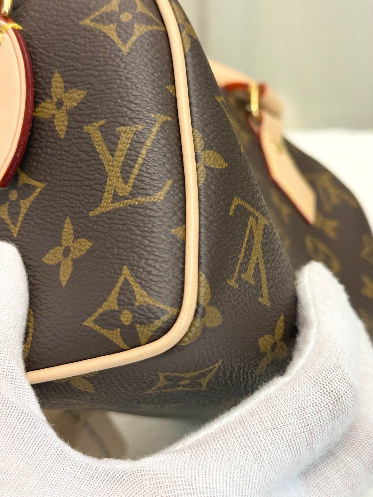 Louis Vuitton Speedy Bandouliere 20 Mono with Black/Pink Adjustable Strap