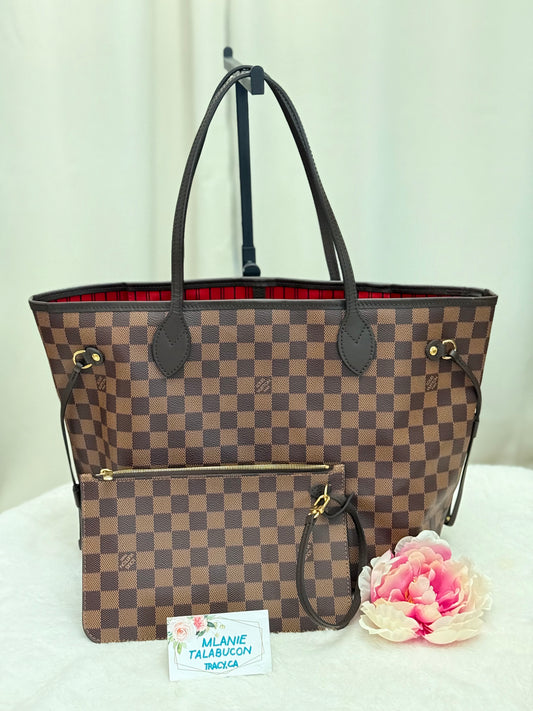 Louis Vuitton Neverfull MM DE Set (Bag and Pouch)