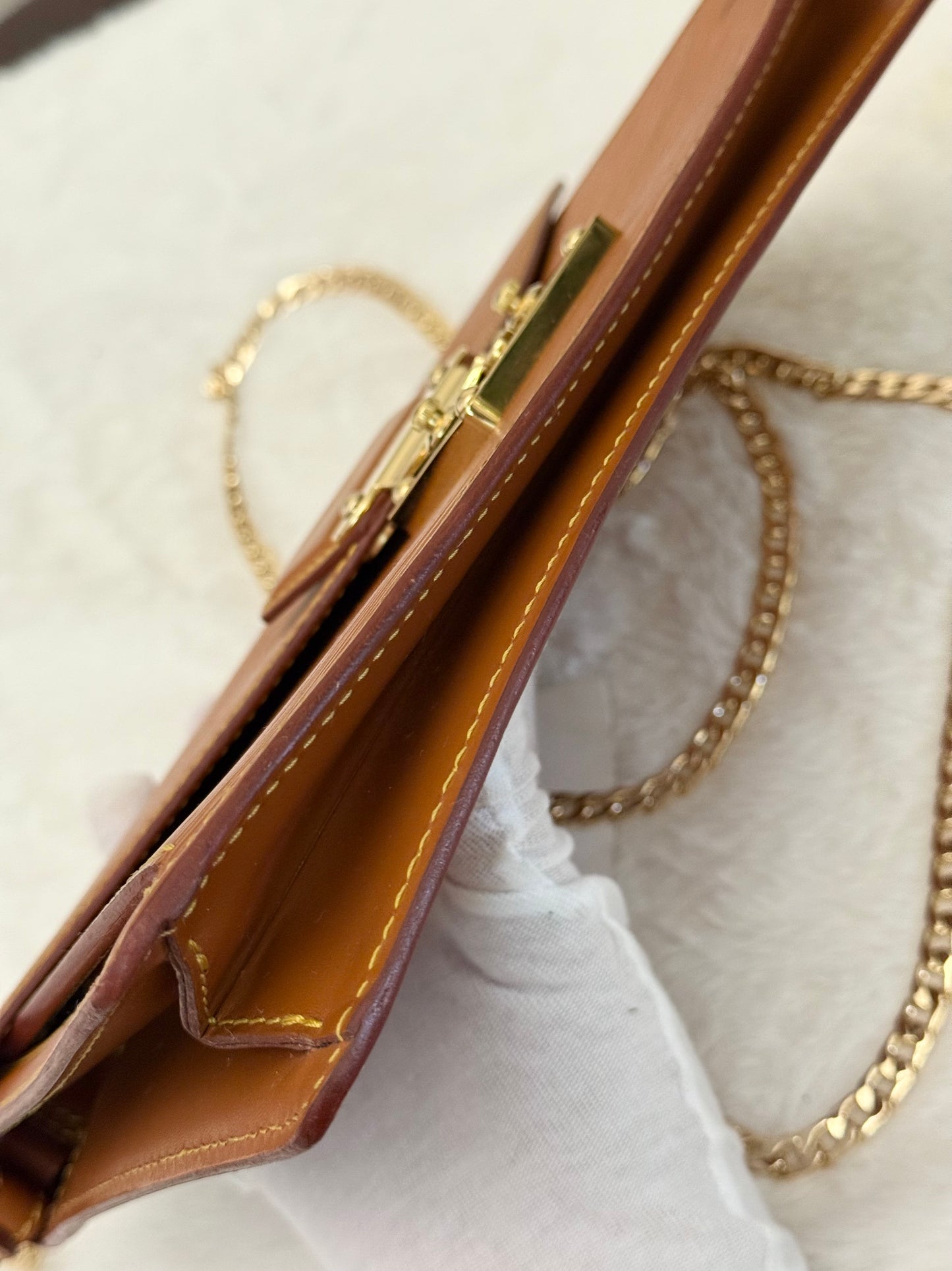 Louis Vuitton Sellier Dragonne Epi Clutch/Pochette Light Brown