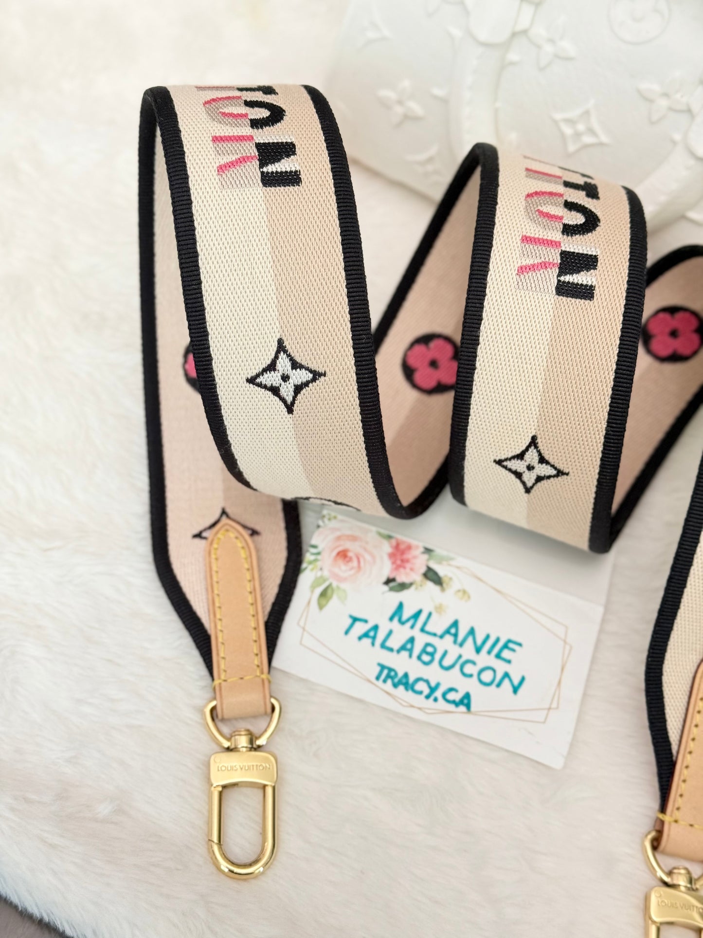 Louis Vuitton Jacquard Non-adjustable Strap Black/Pink