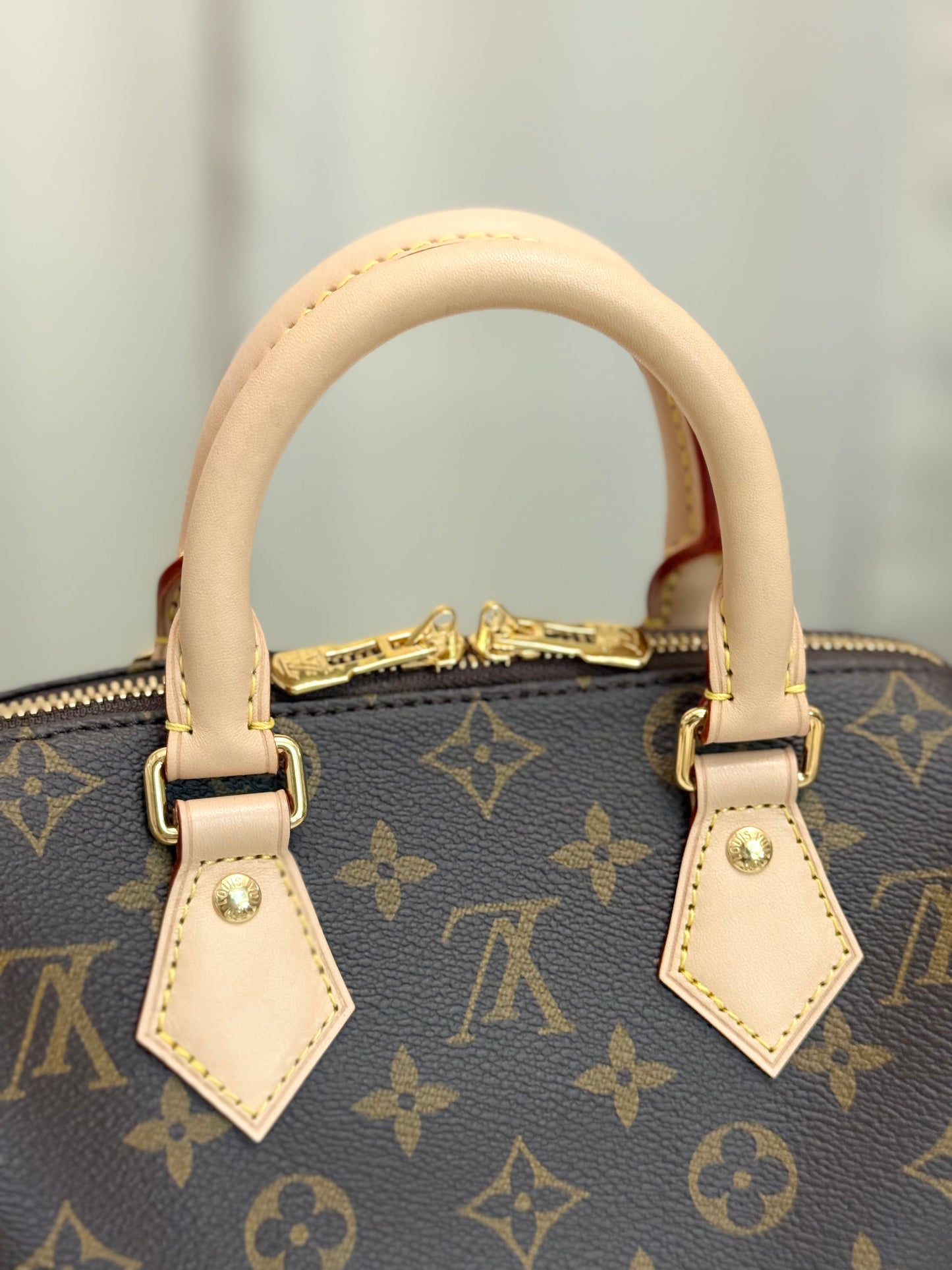 Louis Vuitton Speedy Bandouliere 20 Mono with Black/Pink Adjustable Strap