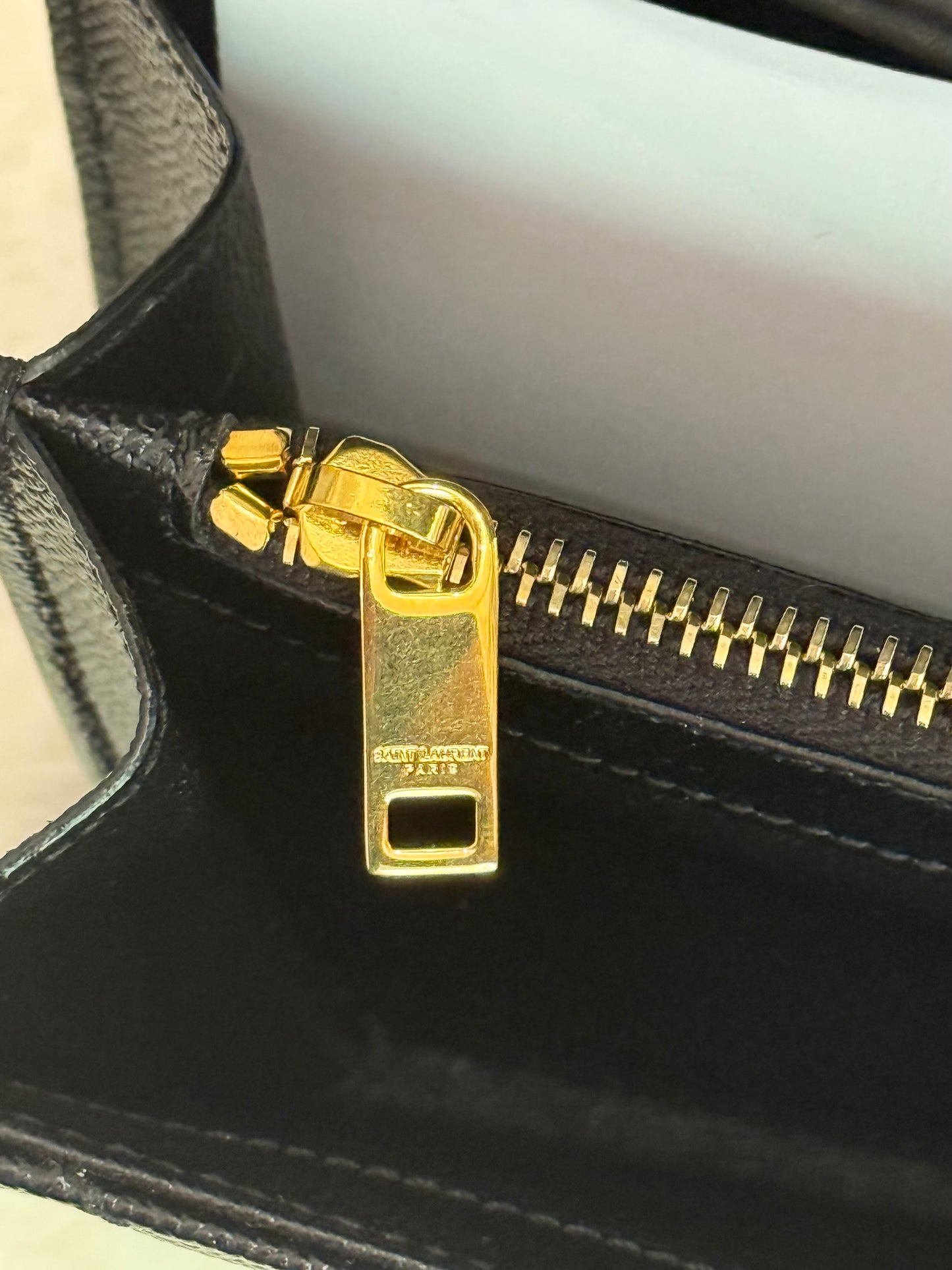 YSL Cassandre Wallet on Chain In Black Grained Leather with Gold HW