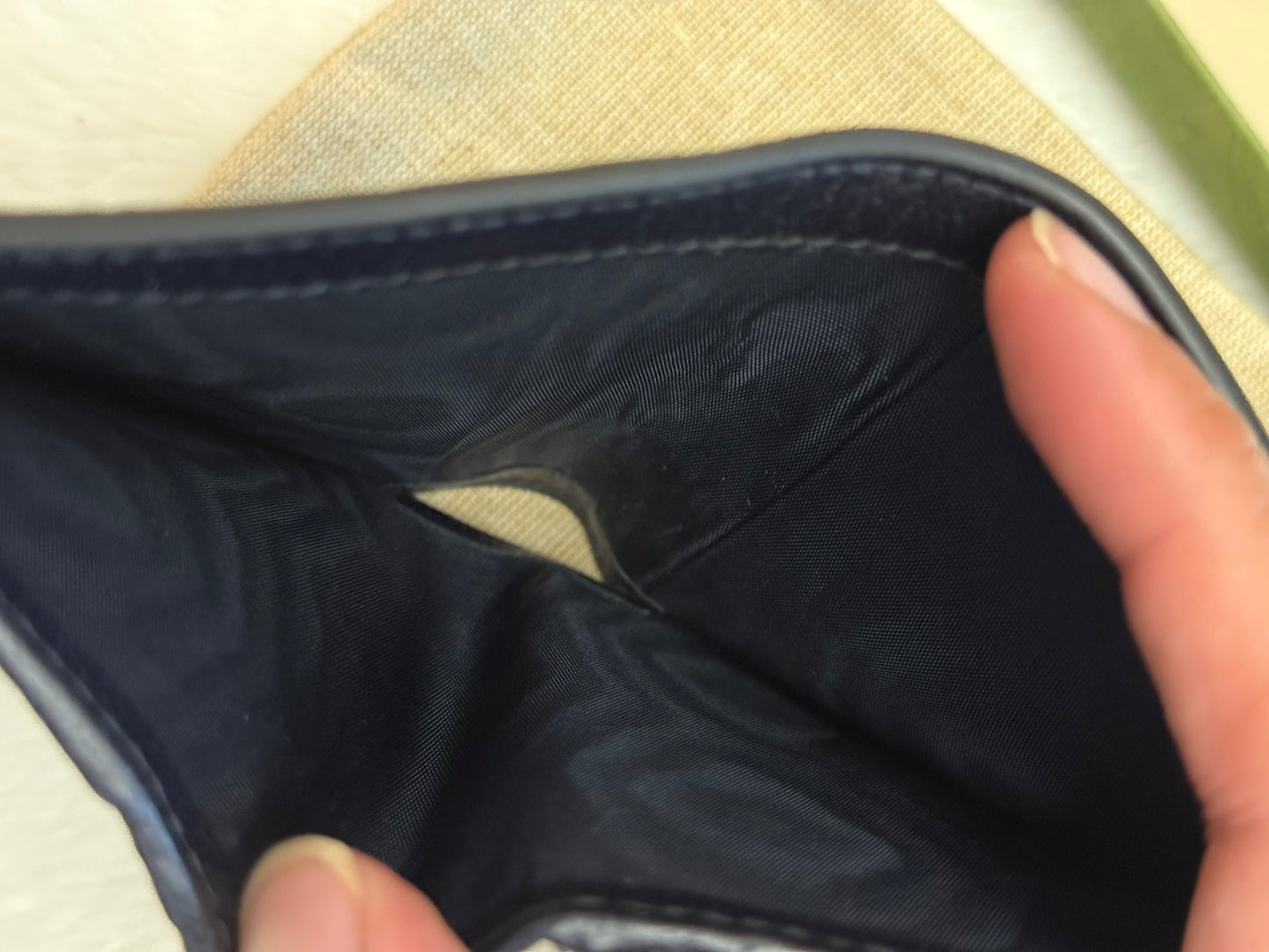 Gucci GG Supreme Monogram Textured Dollar Calfskin Web Ophidia Card Case Beige Blue