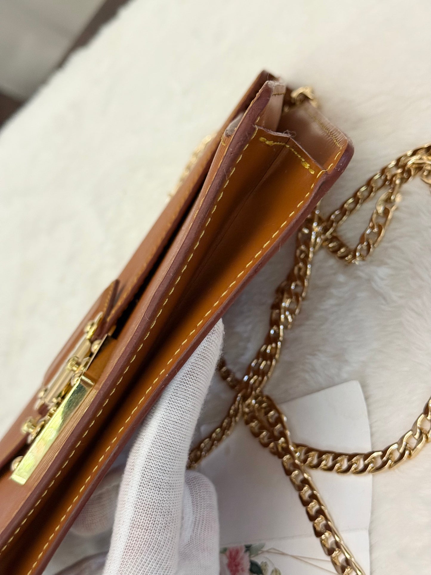 Louis Vuitton Sellier Dragonne Epi Clutch/Pochette Light Brown
