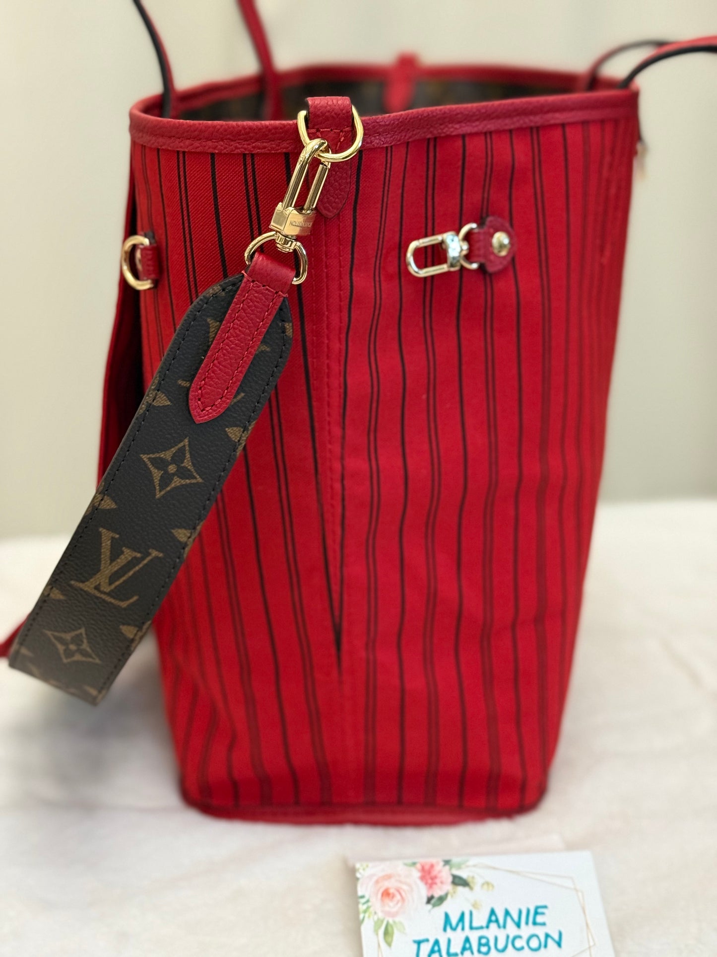 Louis Vuitton Neverfull MM Inside Out Bandouliere Safi Red