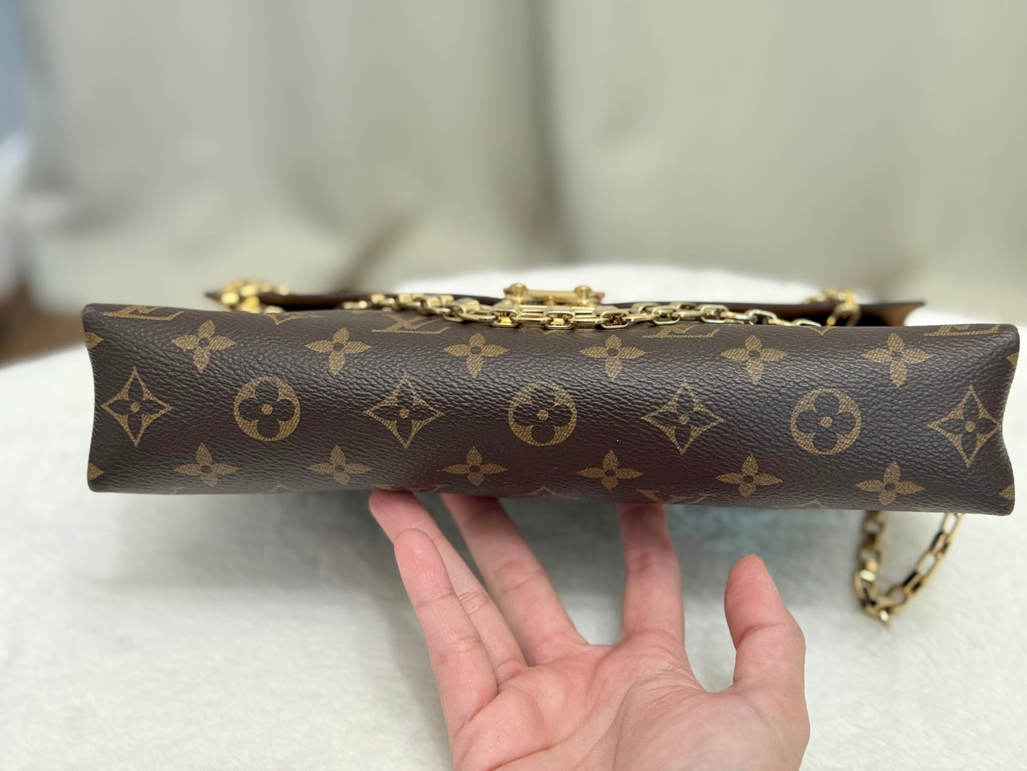 Louis Vuitton Pallas Chain Mono with Havane Leather