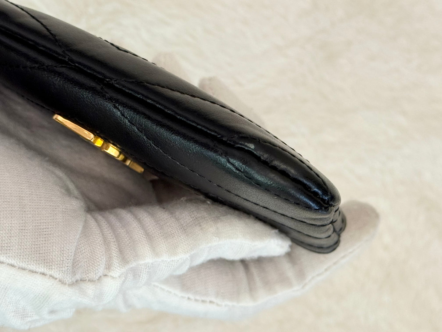 Saint Laurent YSL Cassandre Matelasse Black Padded Key Pouch