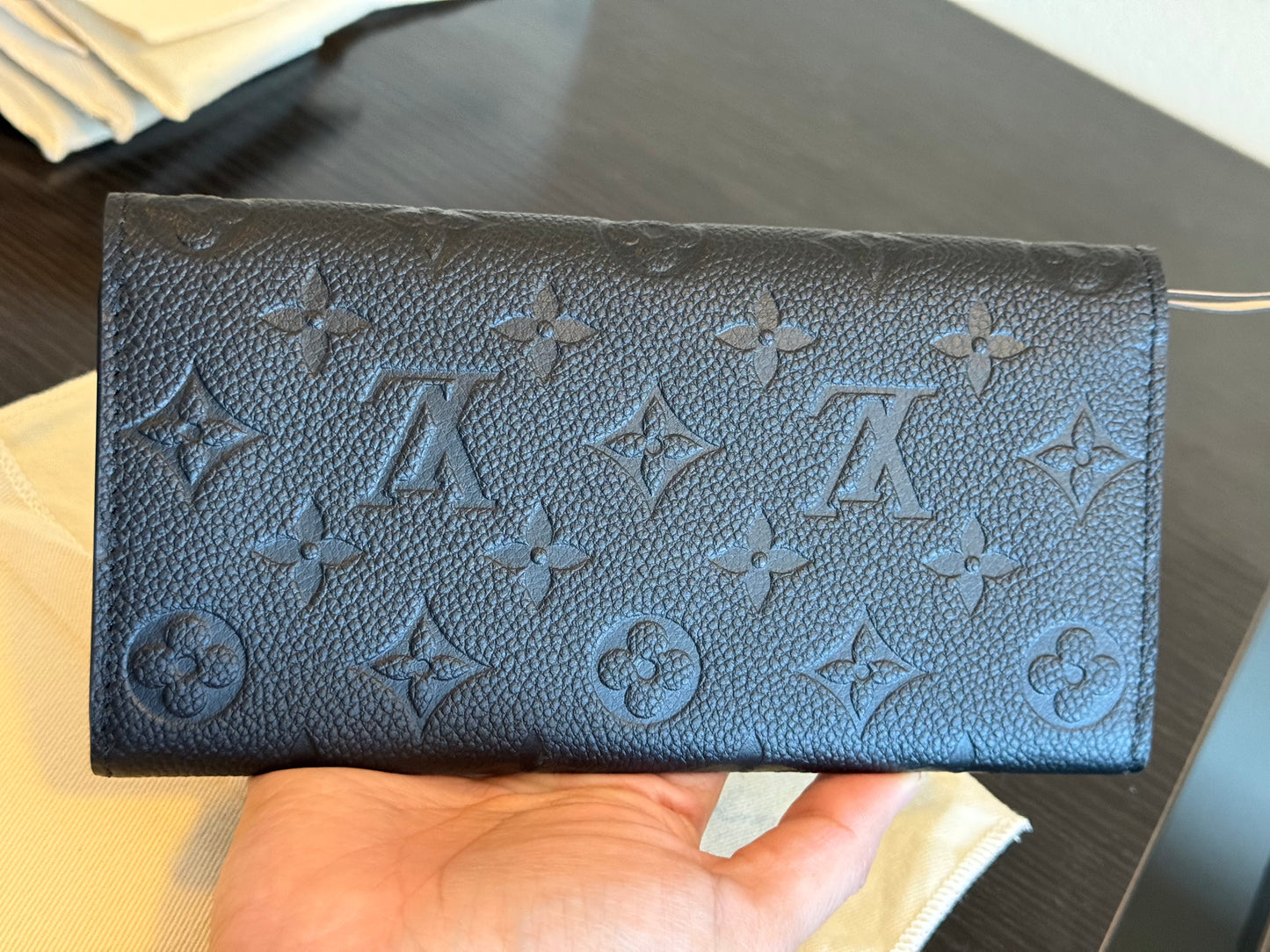 Louis Vuitton Emilie Black/Noir Empreinte Wallet
