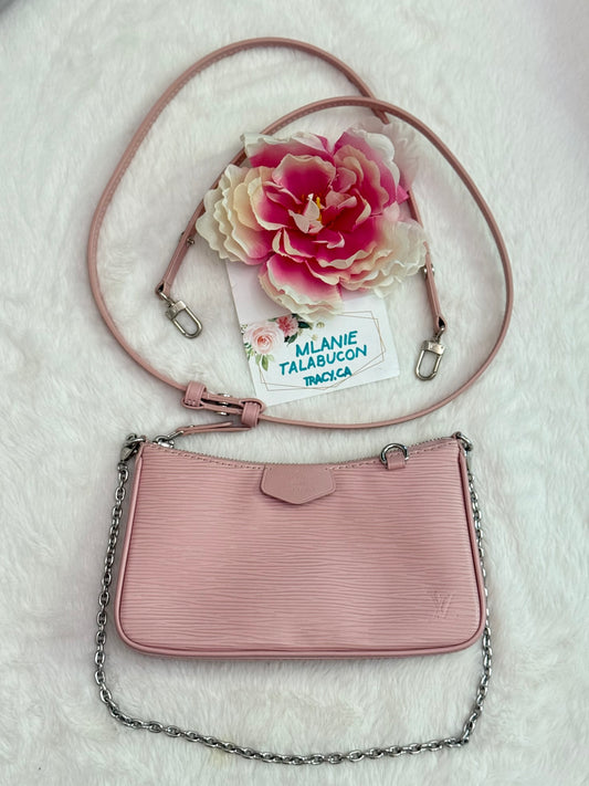 Louis Vuitton Easy Pouch on Strap Epi Rose Ballerine