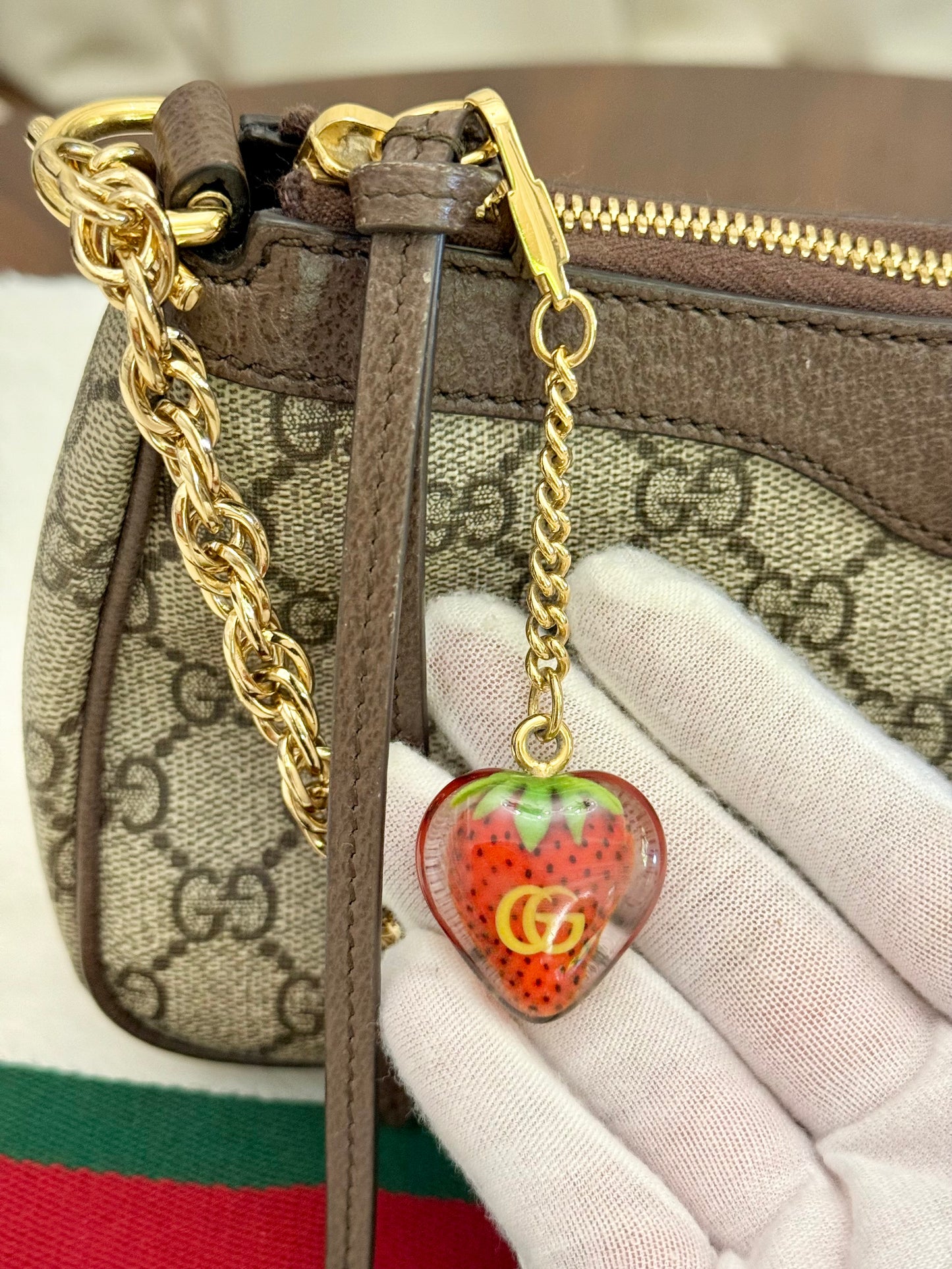 Gucci GG Supreme Ophidia Small Strawberry Bag Limited Edition