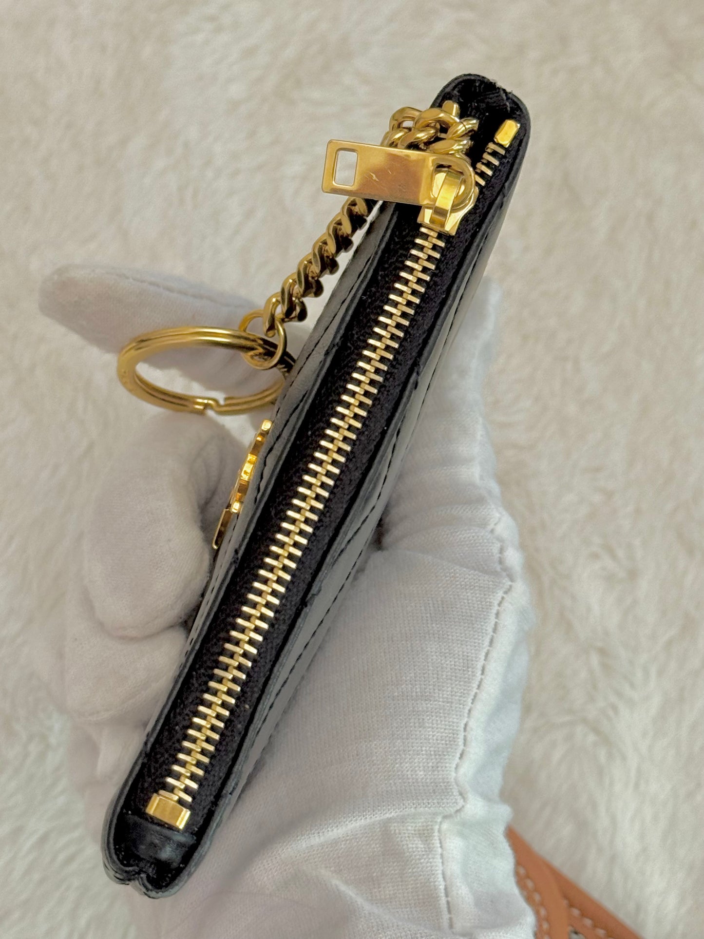 Saint Laurent YSL Cassandre Matelasse Black Padded Key Pouch