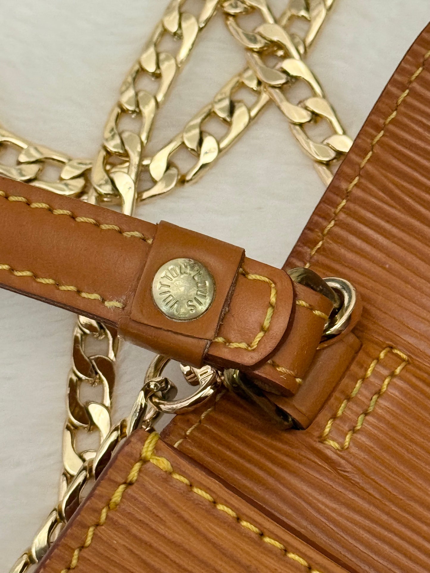Louis Vuitton Sellier Dragonne Epi Clutch/Pochette Light Brown