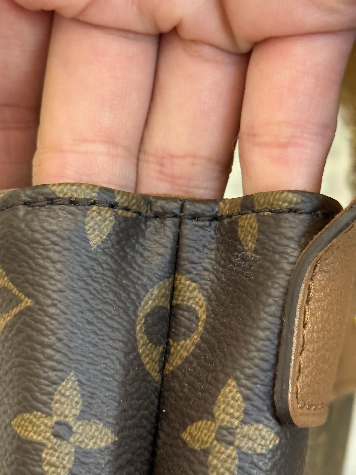 Louis Vuitton Pallas Chain Mono with Havane Leather