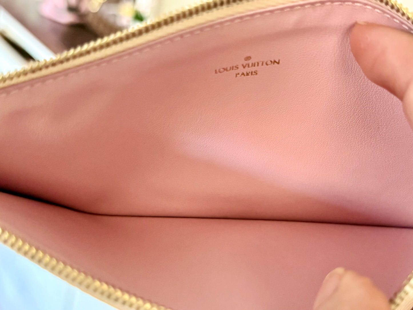 Louis Vuitton Pochette Felicie Damier Azur Rose Ballerine