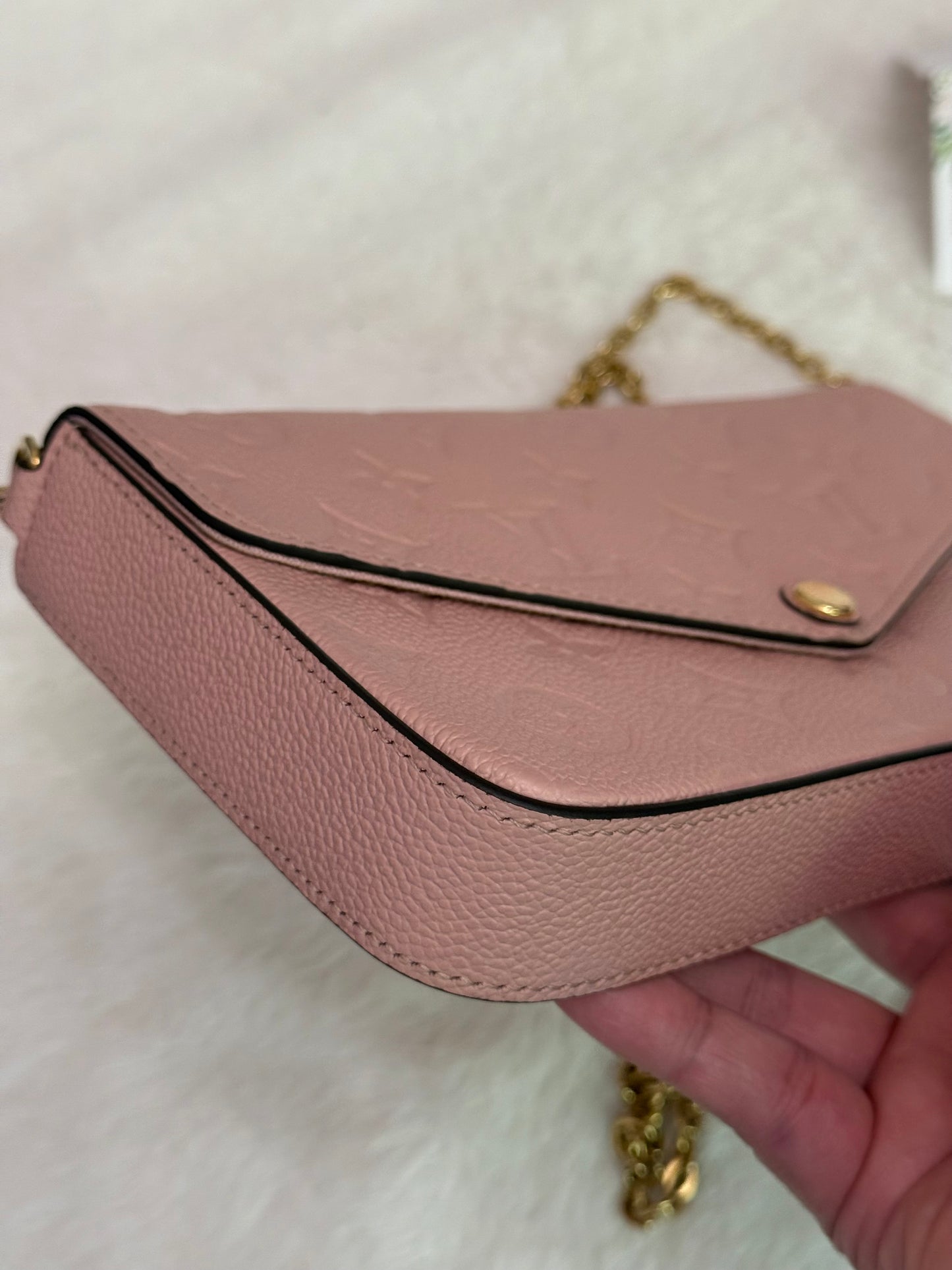 Louis Vuitton Felicie Pochette in Empreinte Rose Poudre Bag Only