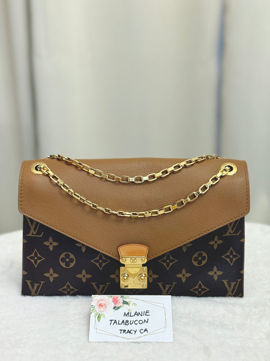 Louis Vuitton Pallas Chain Mono with Havane Leather