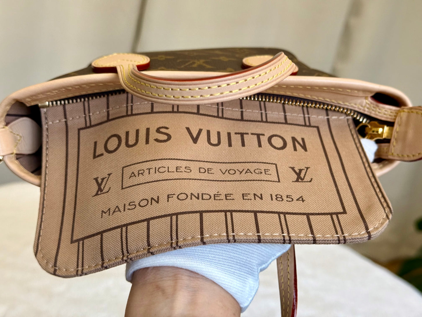 Louis Vuitton Neverfull BB Mono Beige Bag Only