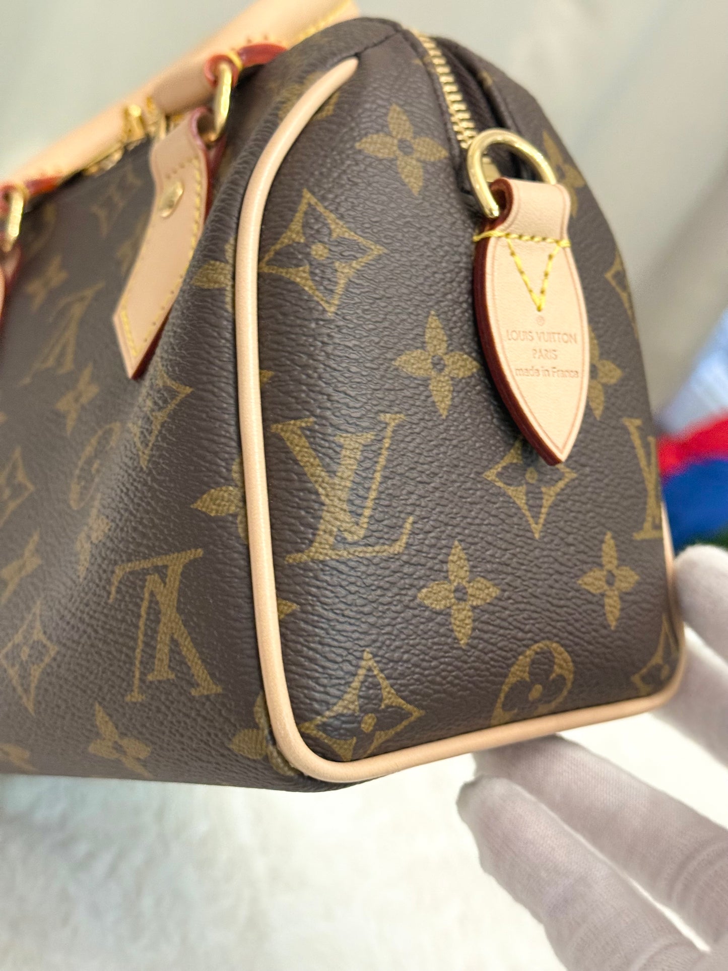 Louis Vuitton Speedy Bandouliere 20 Mono with Black/Pink Adjustable Strap