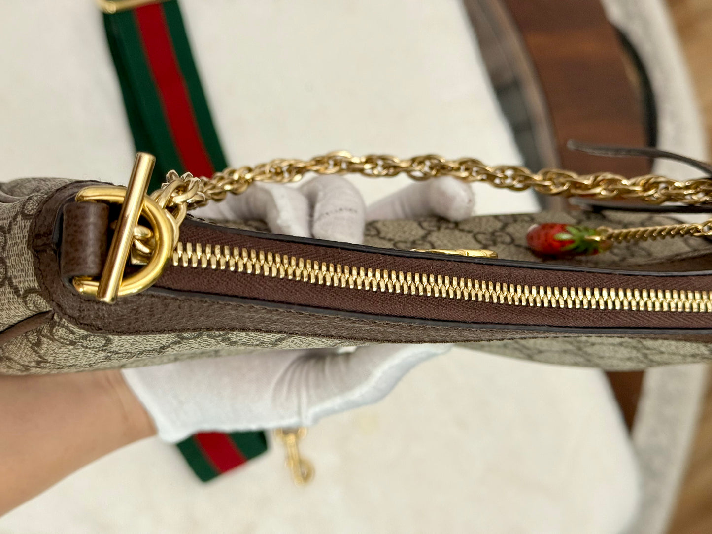 Gucci GG Supreme Ophidia Small Strawberry Bag Limited Edition