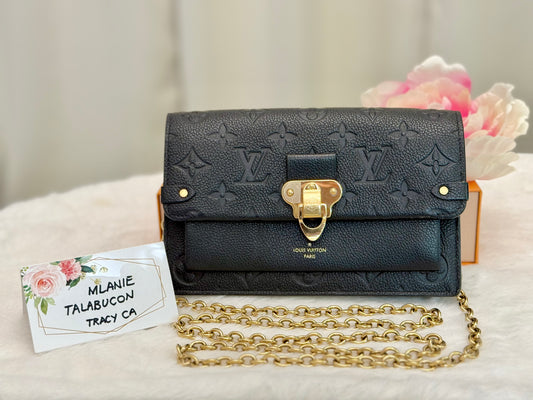 Louis Vuitton Vavin Chain Wallet Crossbody Bag Empreinte Noir/Black