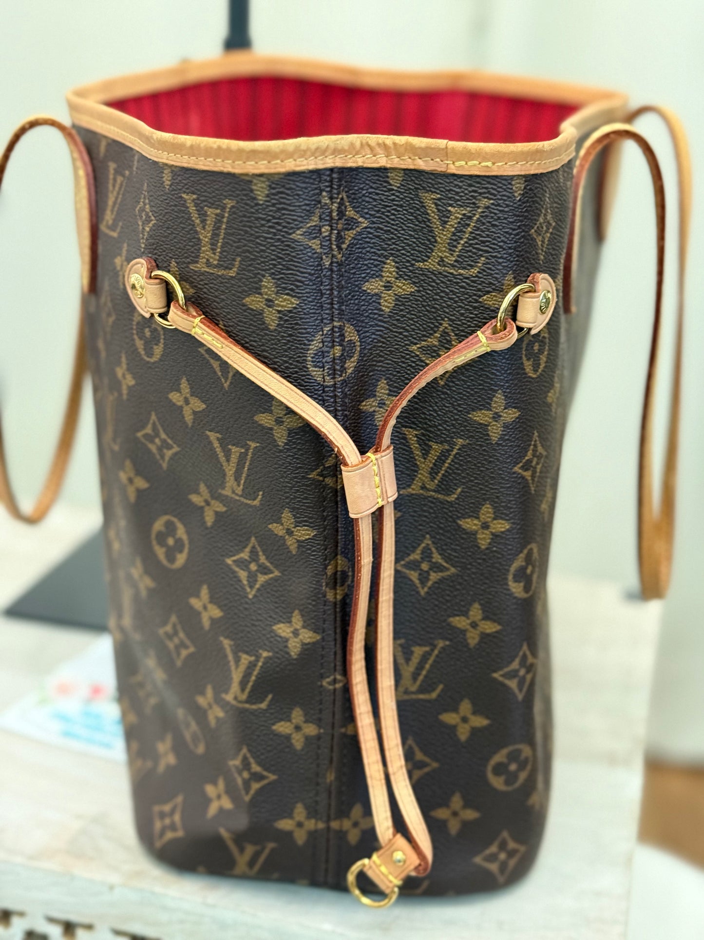 Louis Vuitton Neverfull MM Mono Cerise