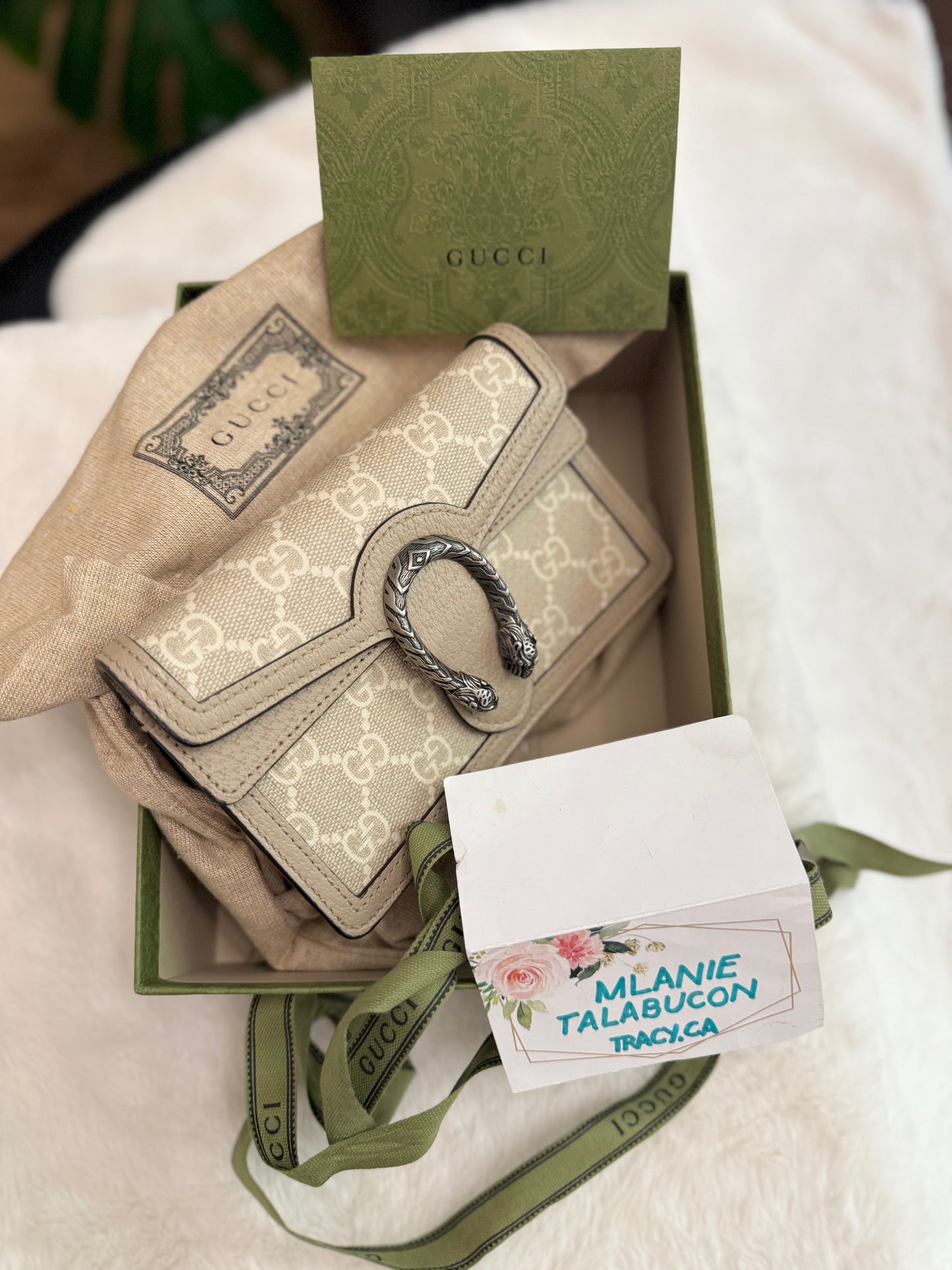 Gucci Mini Dionysus GG Supreme Beige and White