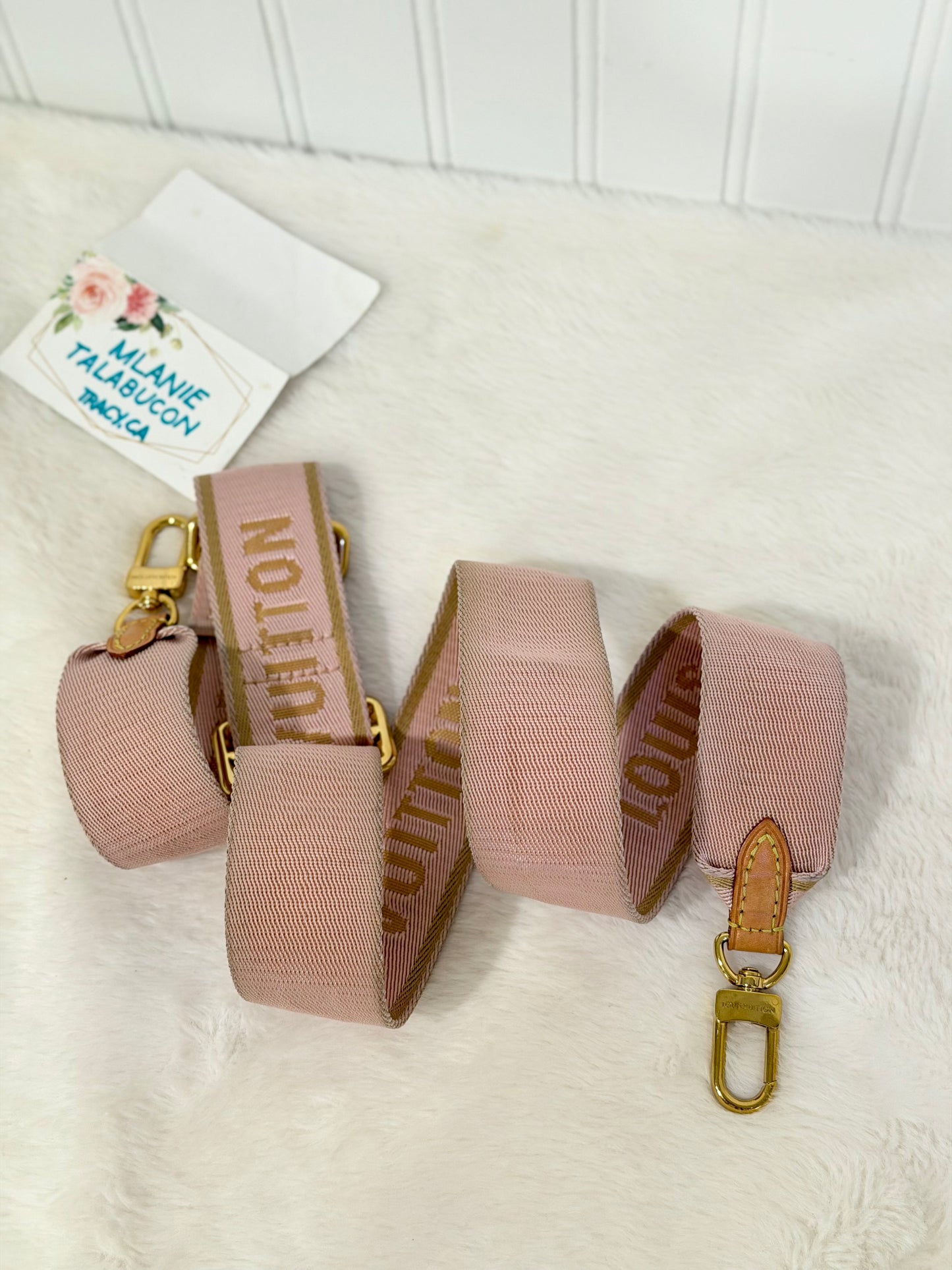 Louis Vuitton Multi Pochette Mono with Pink/Rose Adjustable Jacquard Strap