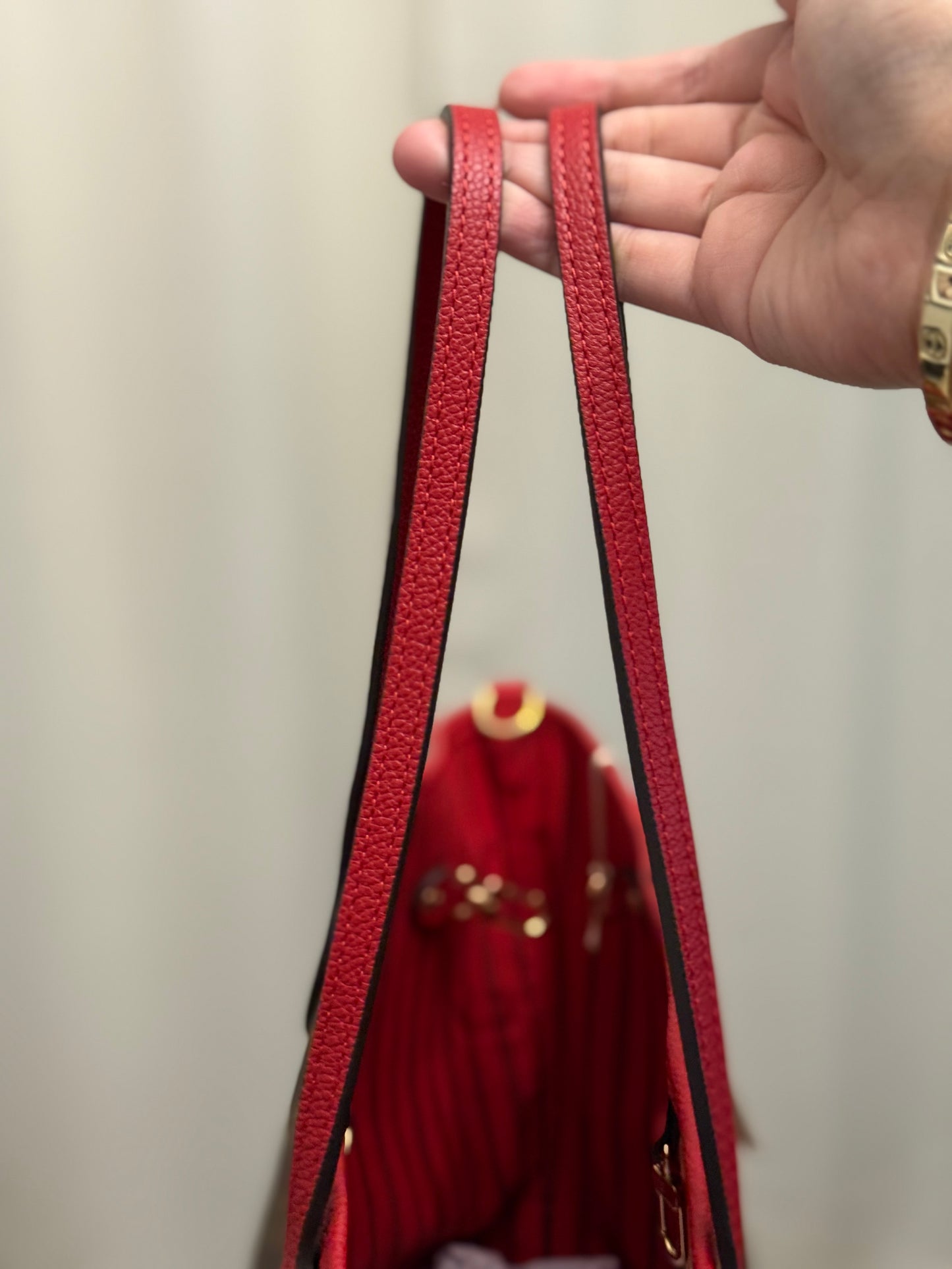 Louis Vuitton Neverfull MM Inside Out Bandouliere Safi Red